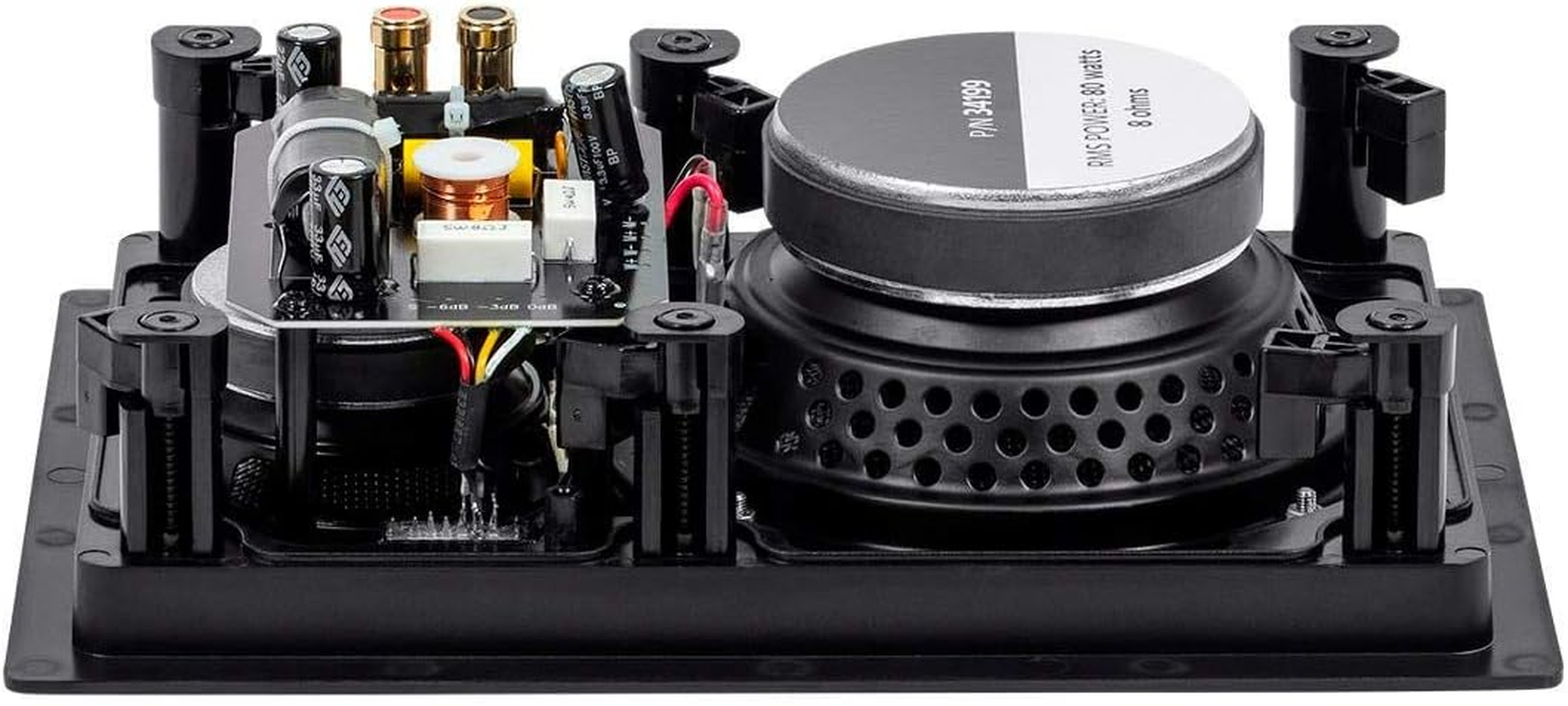 Monoprice 3-Way Carbon Fiber In-Wall Speakers - 6.5 Inch (Pair) with Magnetic Grille - Alpha Series