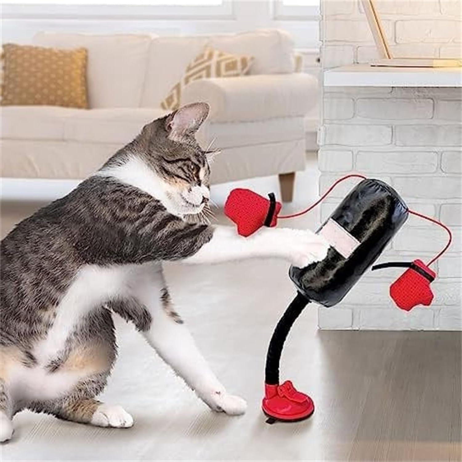 Cat Punching Bag Toy, Mini Boxing Punching Bag Cat Toy, Interactive Kitten Toys Punching Bag, Cat Boxing Gloves Toy, Cat Boxing Toy, Punching Bag Play Gym for Kittyweight Champions /1046