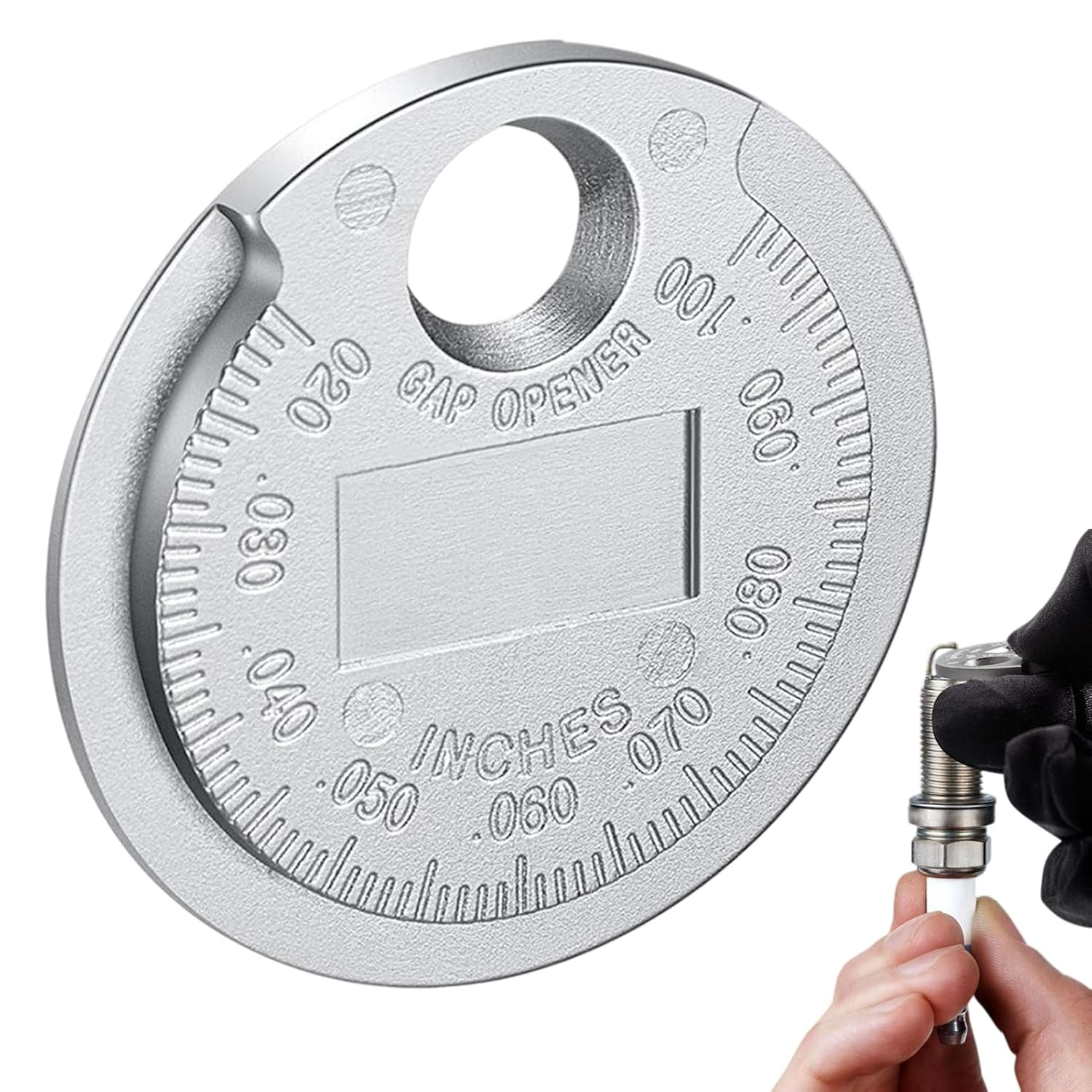 Spark Plug Gapper | Spark Plug Gap Gauge Tool Scaled from 0.6-2.4Mm,Coin-Type Sparkplug Tester Metal Car Accessories for Motorcycle, Automotive & Truck image number 3
