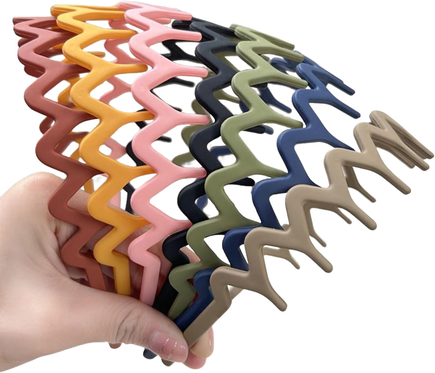 7 PCS Zig Zag Headband for Women'S Hair Plastic Non-Slip U Shape Shark Tooth Comb Headbands Hair Bands with Wavy Teeth for Women Men Face Washing Makeup Hair Styling Accessories image number 3