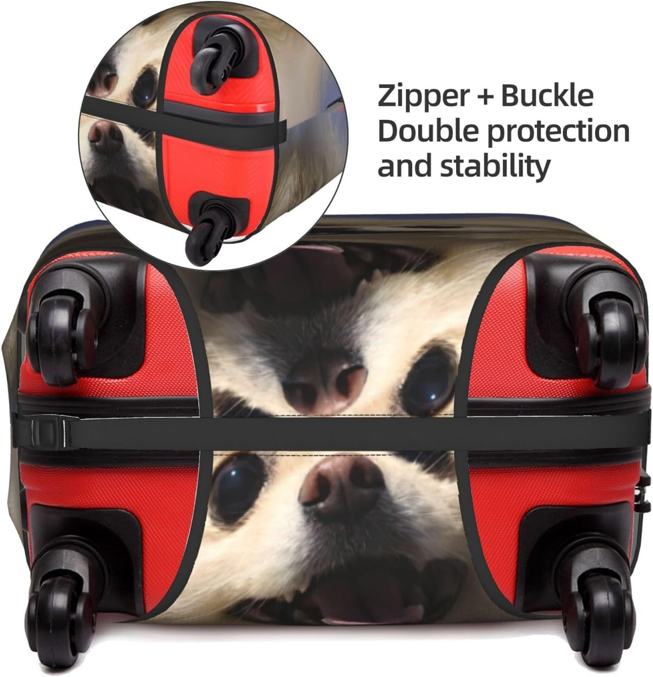 Odddot Cute Pomeranian Print Travel Luggage Cover,Suitcase Protector Cover, Washable Baggage Covers,For 18-32 Inch Luggage, Cute Pomeranian, Small image number 2
