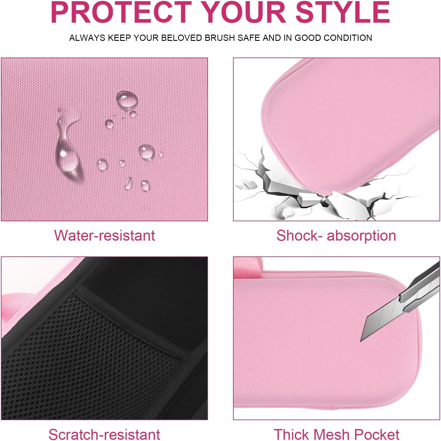 Buwico Hard Travel Case for Dyson Airstrait Straightener, Portable Storage Bag for Dyson Airstrait Straightener (Only Case, Pink)