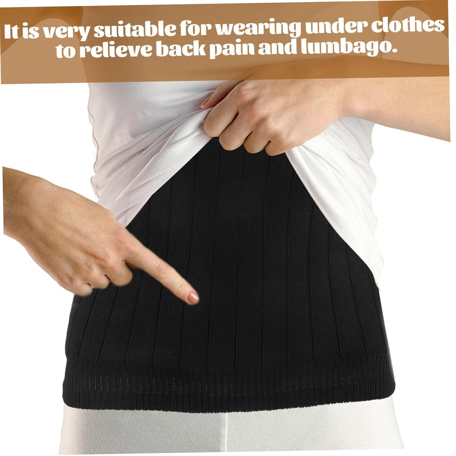 360&deg; Lambswool Kidney Belt Wear-Resistant Waist Support Band Thickened Winter Stomach Wrap Adjustable Waist Protective Strap for Men and Women image number 6