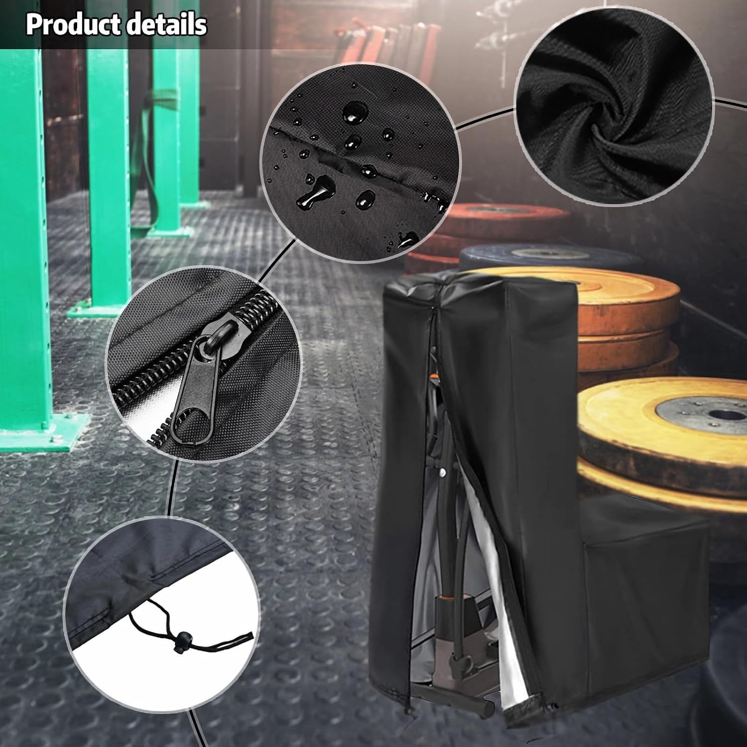 Elliptical Cover, Waterproof Elliptical Exercise Machine Cover, Exercise Trainer Cover for Home and Gym (Black, 71''L X 29''W X 65''H) image number 1