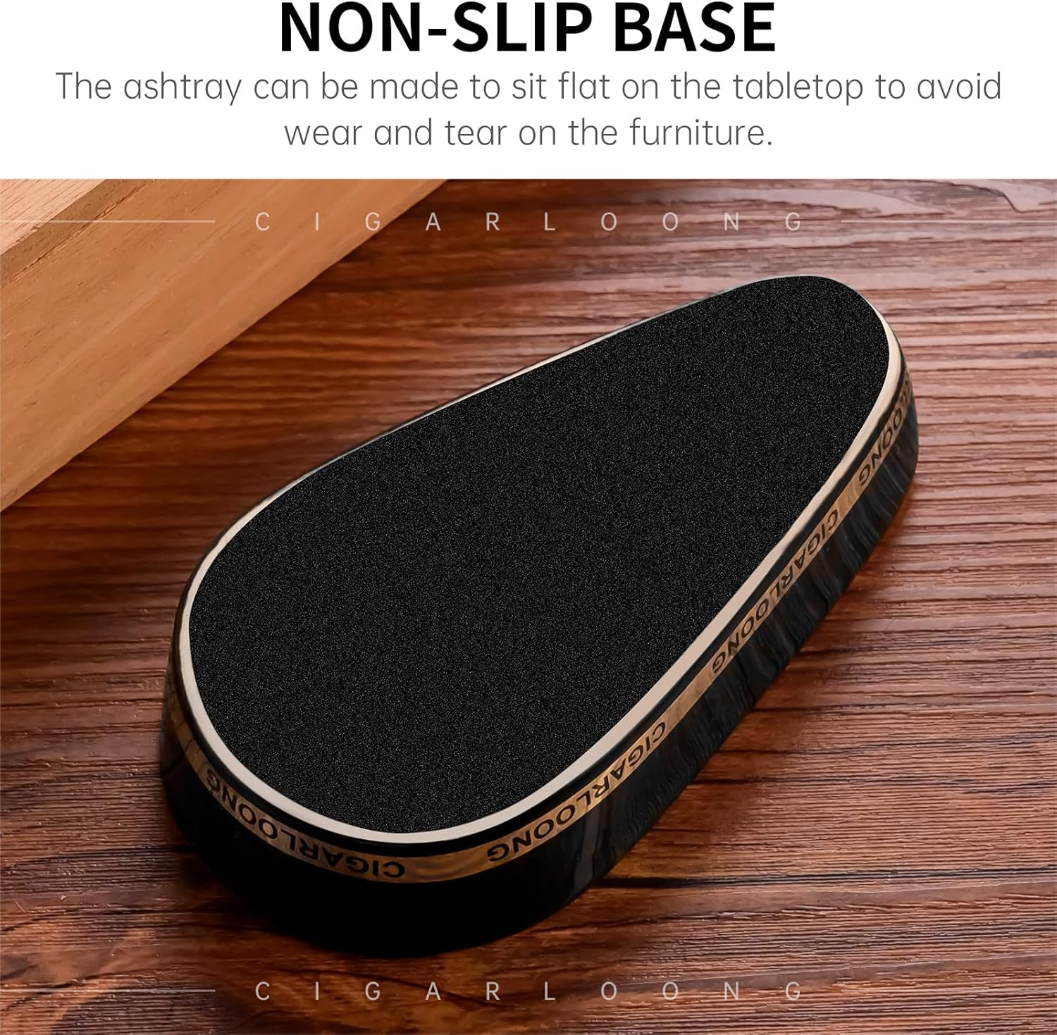 Cigar Ashtray Ceramics Single Slot Portable Travel Pocket Ashtray for Men,Dark Blue - Dark Blue image number 6