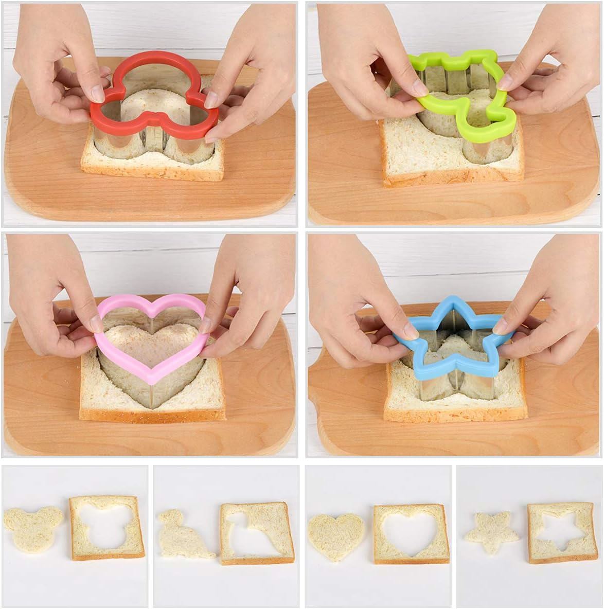 Sandwich Cutters Set for Kids, Mickey Mouse, Dinosaur, Star, Heart Shapes and Mini Vegetable Fruit Cookie Cutters Food Mold for Holiday and Party image number 5