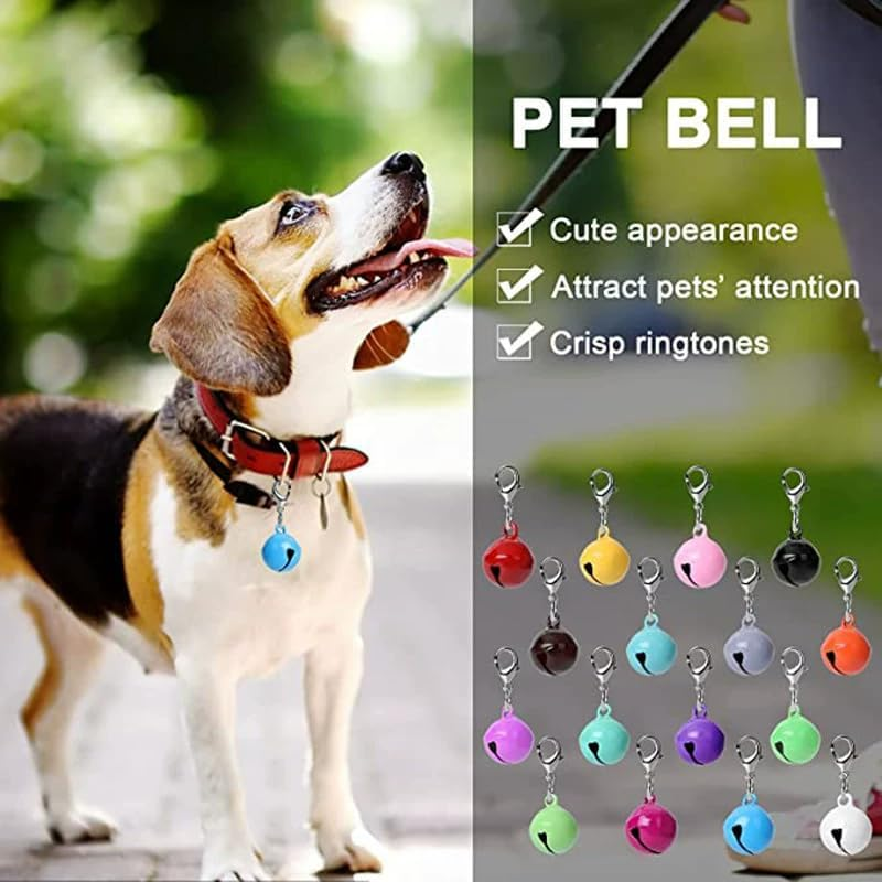 10 Pcs Cat Dog Collar Bells, Jingle Bell for Cat Collar, Dog Collar Charms, Colourful Pet Small Bells with Clasps, Pet Collar Accessories, Festival Party DIY Crafts Decoration for Dog Cat Pet image number 2