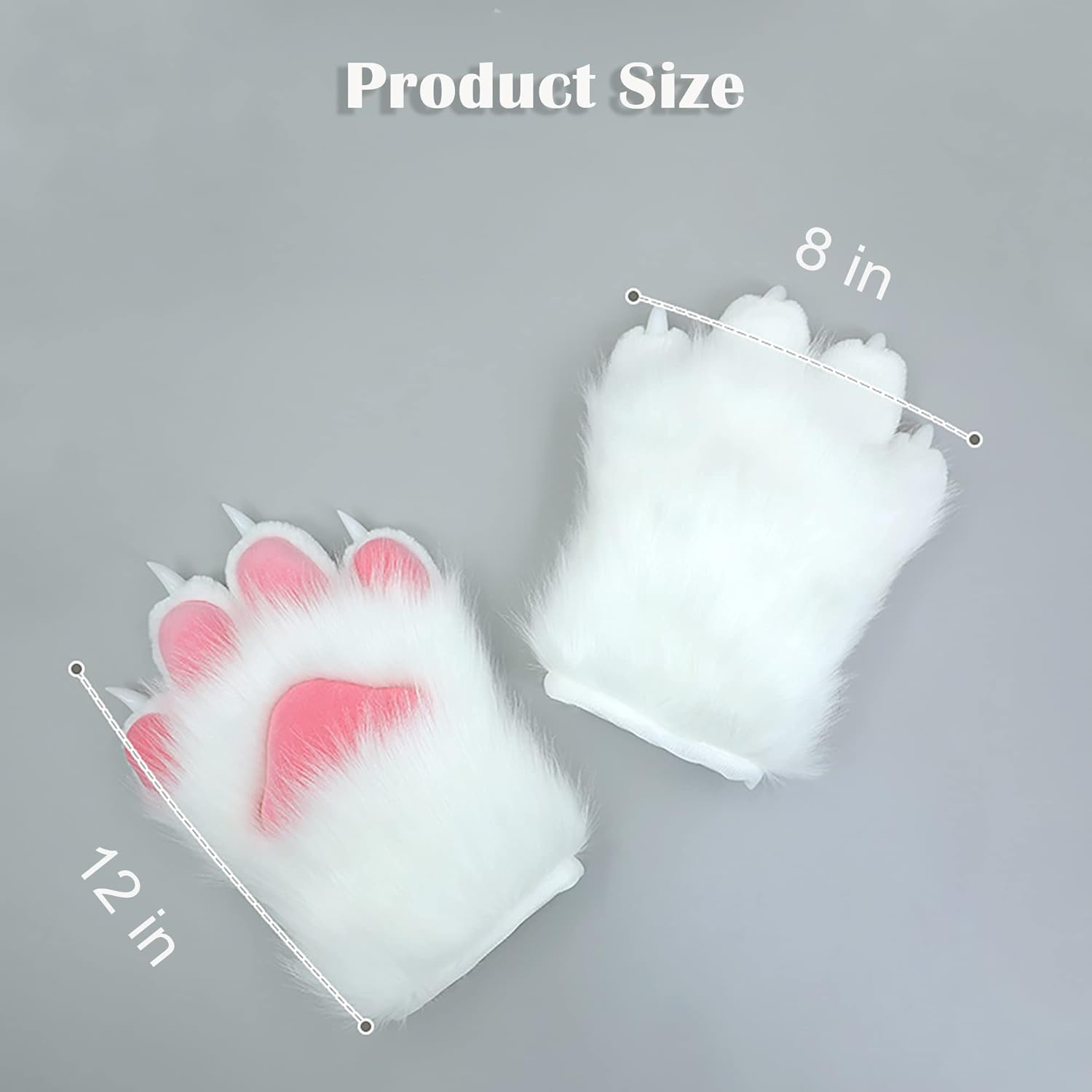 Cosplay Animal Cat Wolf Dog Fox Paws Claws Gloves Fursuit Paws Accessories for Adults image number 3