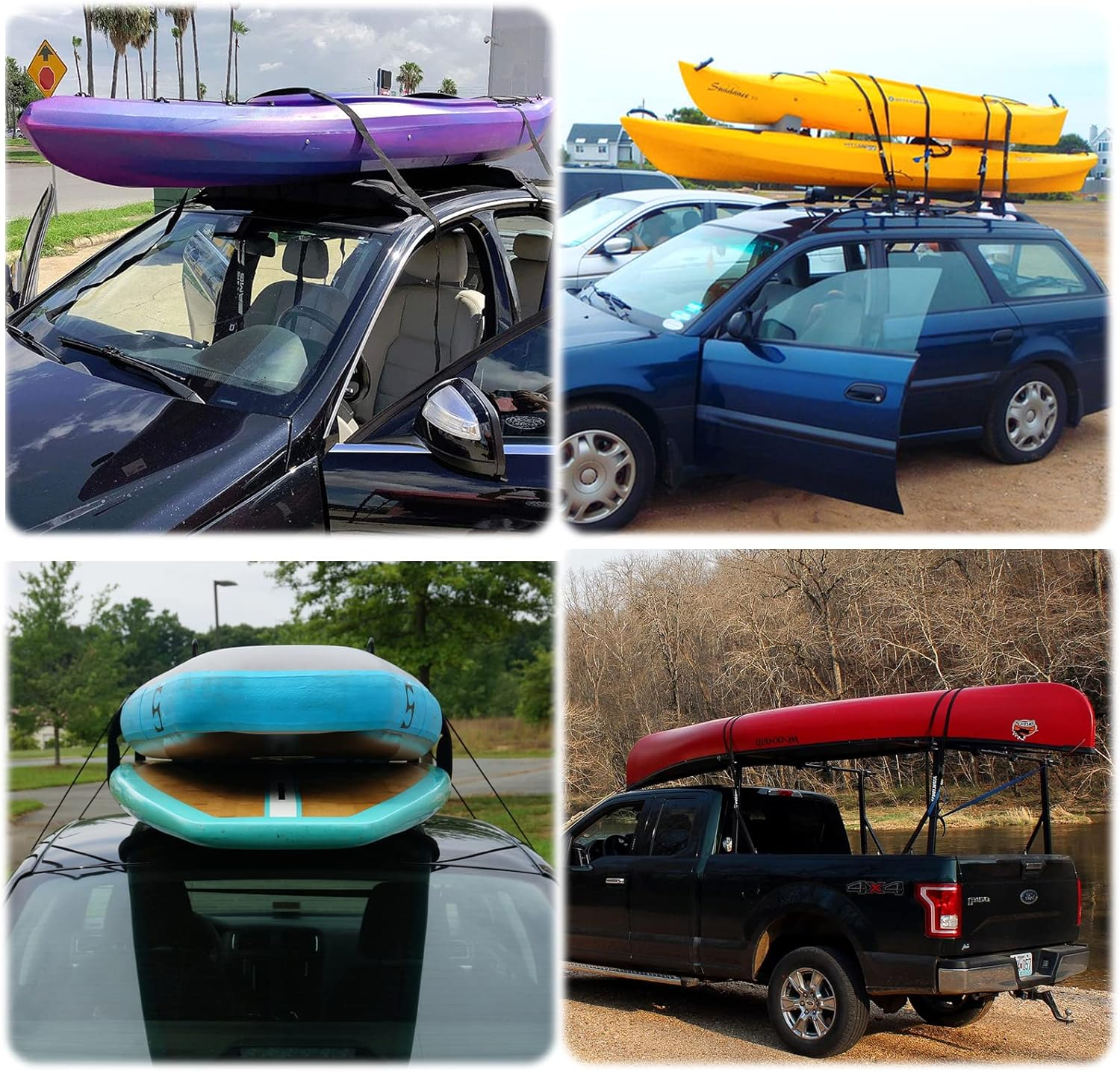 Uenhoy 4 Pack 3.28Ft (1M) Cam Buckle Tie down Straps Heavy Duty Lashing Straps Black Nylon Tie-Down Straps with Lock Buckle, up to 600Lbs, 3.28' X 1" image number 5