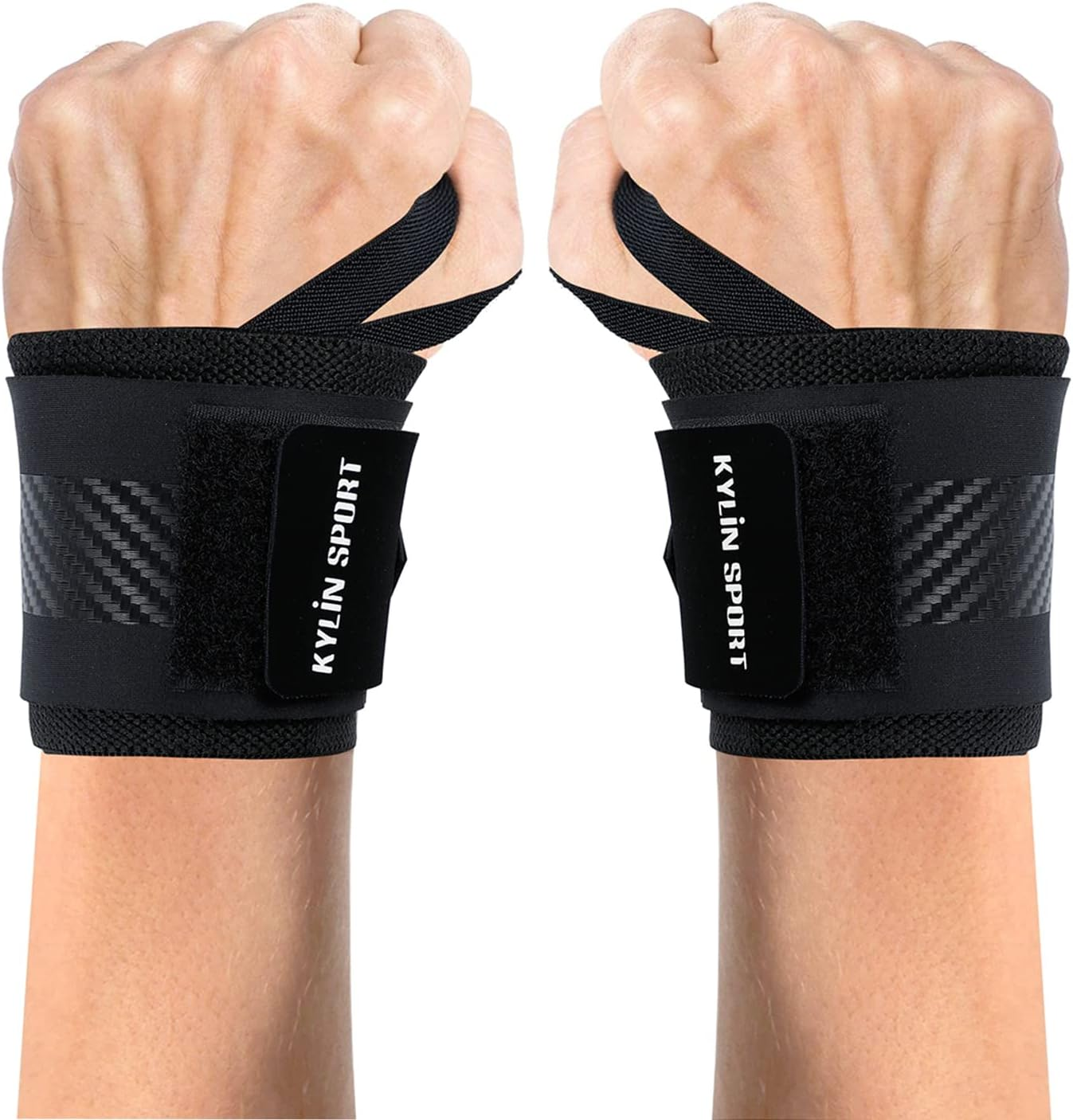 KYLIN SPORT Pair of Adjustable Wrist Wraps Weightlifting for Men & Women Weight Lifting Wrist Support for Powerlifting Strength Training image number 2