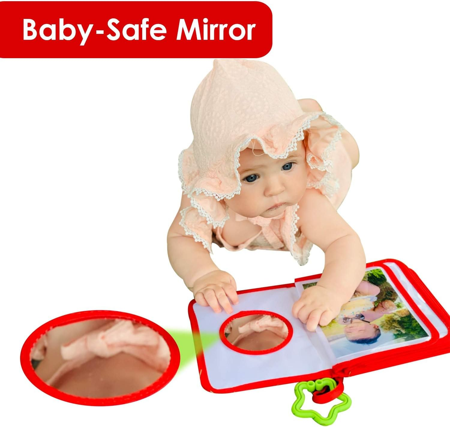 Baby Photo Album, Soft First Year Book with Woodland Animals, My First Book of Photos, Album Holds 4X6 Pictures for Memory Baby Shower(Red) image number 6