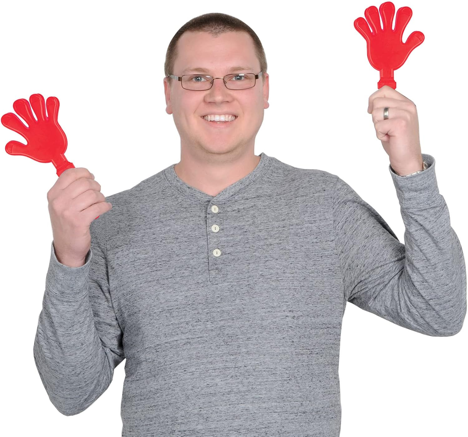 Beistle 12-Pack Hand Clappers, 7-1/2-Inch, Red - Red image number 6
