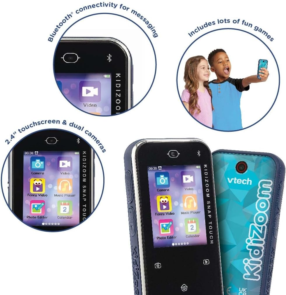 Vtech Kidizoom Snap Touch | Bluetooth Device for Kids with Camera & Games | Suitable for Boys & Girls 6+ Years | Blue image number 2