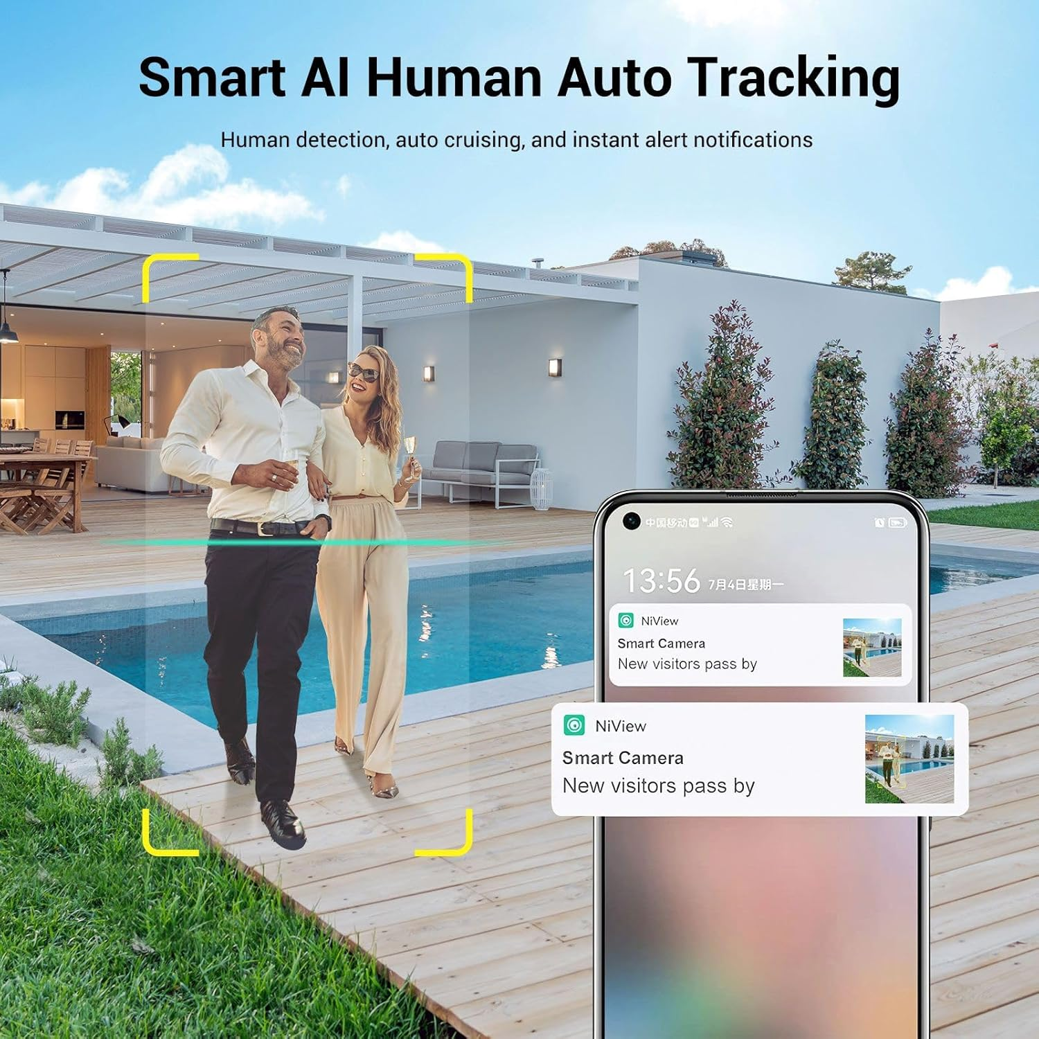 4G Home Security Camera Solar Powered Wireless CCTV Outdoor House Surveillance LTE Cellular Spy System with Dual Lens 4MP PTZ Motion Sensor Batteries image number 3