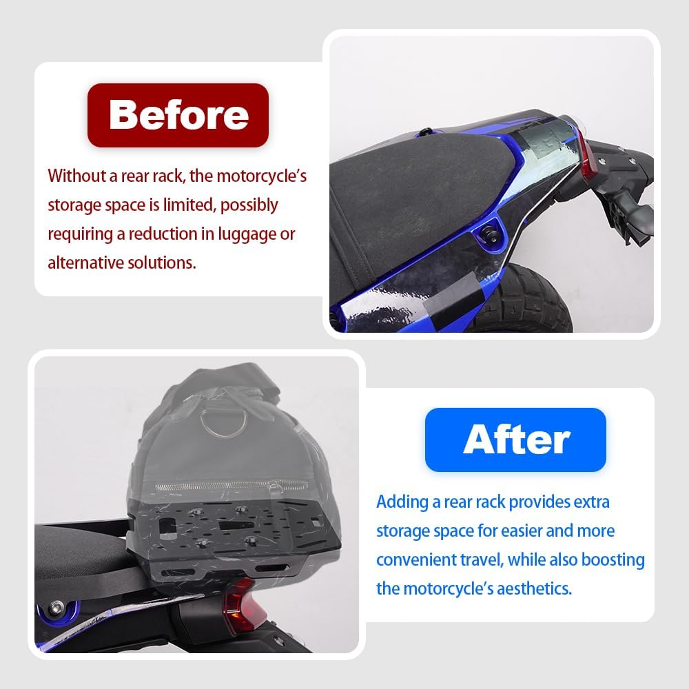 Xitomer Motorbike Rear Rack Fit for Tenere 700 XTZ690 2019-2025 T7 Luggage Cargo Top Rack image number 2