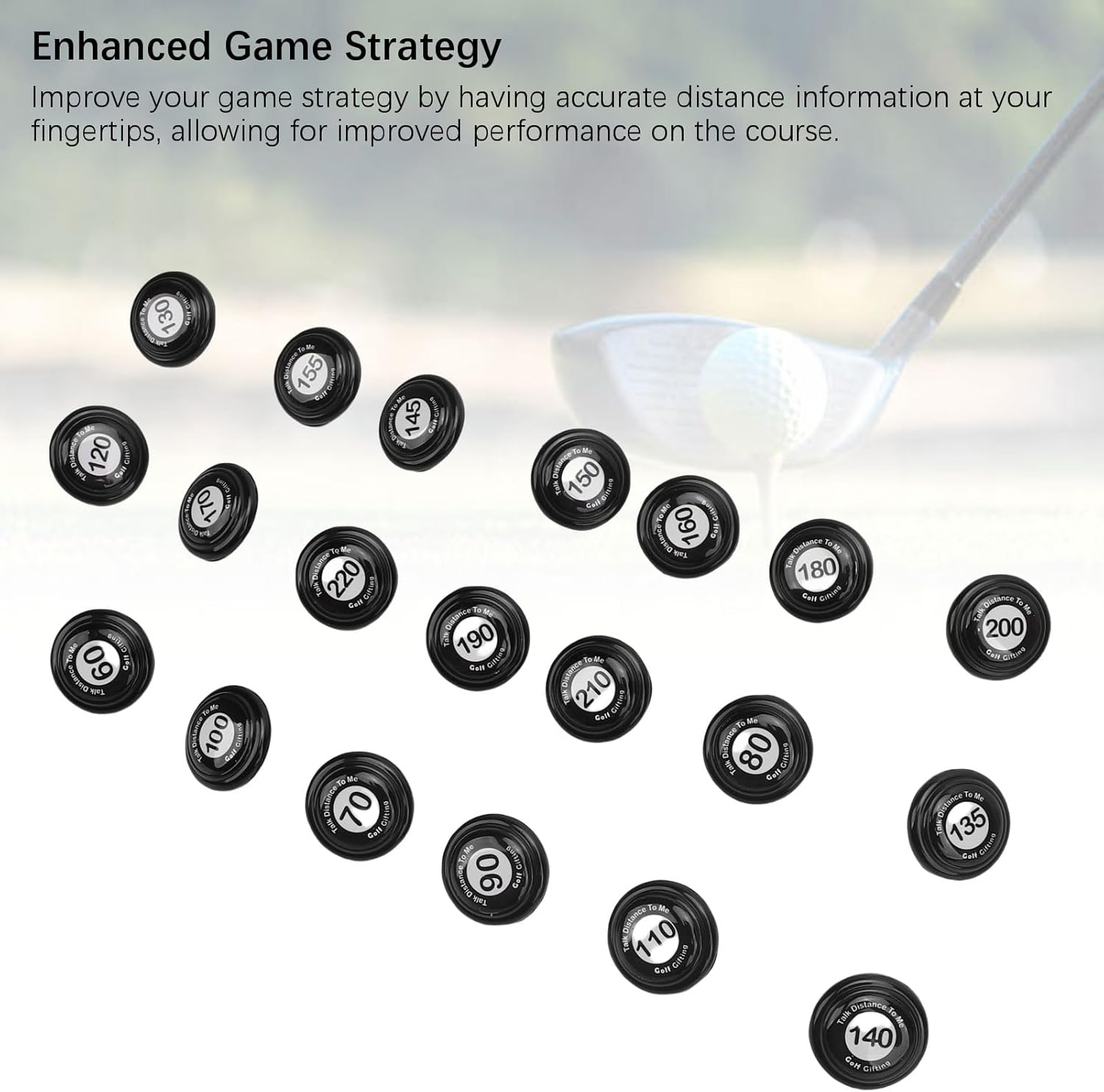 Club Distance Markers Ball Position Markers Club Yardage Sign ABS Durable Golf Accessories for Outdoor Sports Training 20Pcs - Orange image number 3