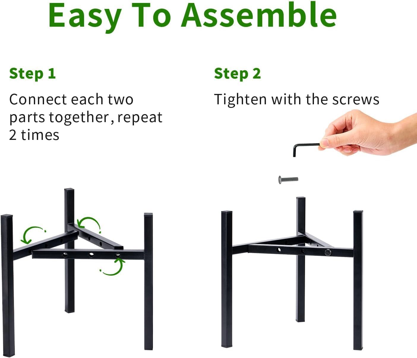 Plant Stand Indoor Adjustable，Small Plant Stand，Heavy Duty Stable Plant Pot Flower Holder Indoor Outdoor Corner,Plant Holder,Black Plant Stand， Fit 8 to 14 Inch Pots，Pot Plant Not Included image number 6