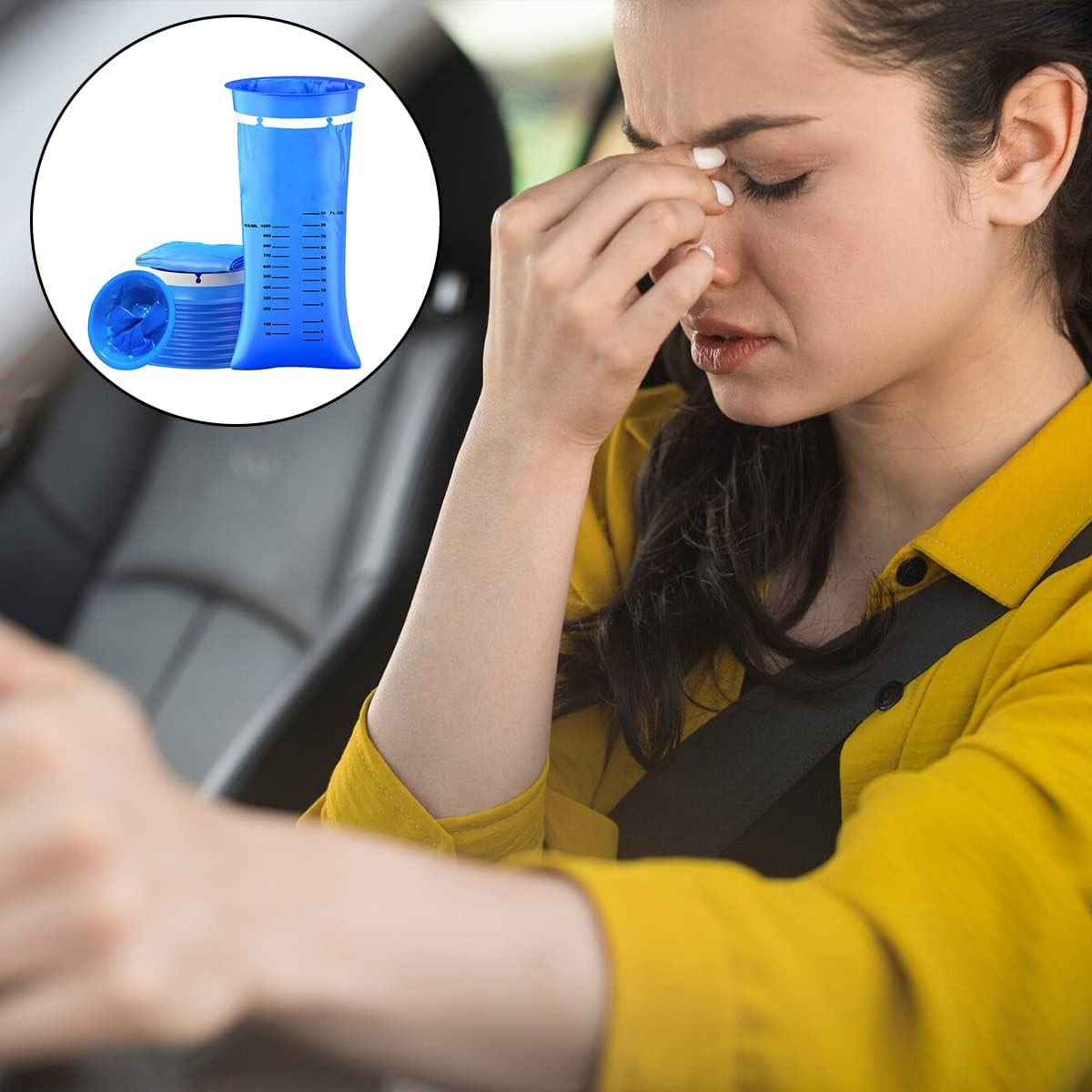 Emesis Bags, 10 Pack Travel Trash Bags for Aircraft, Taxi, Travel Motion Sickness (Blue）