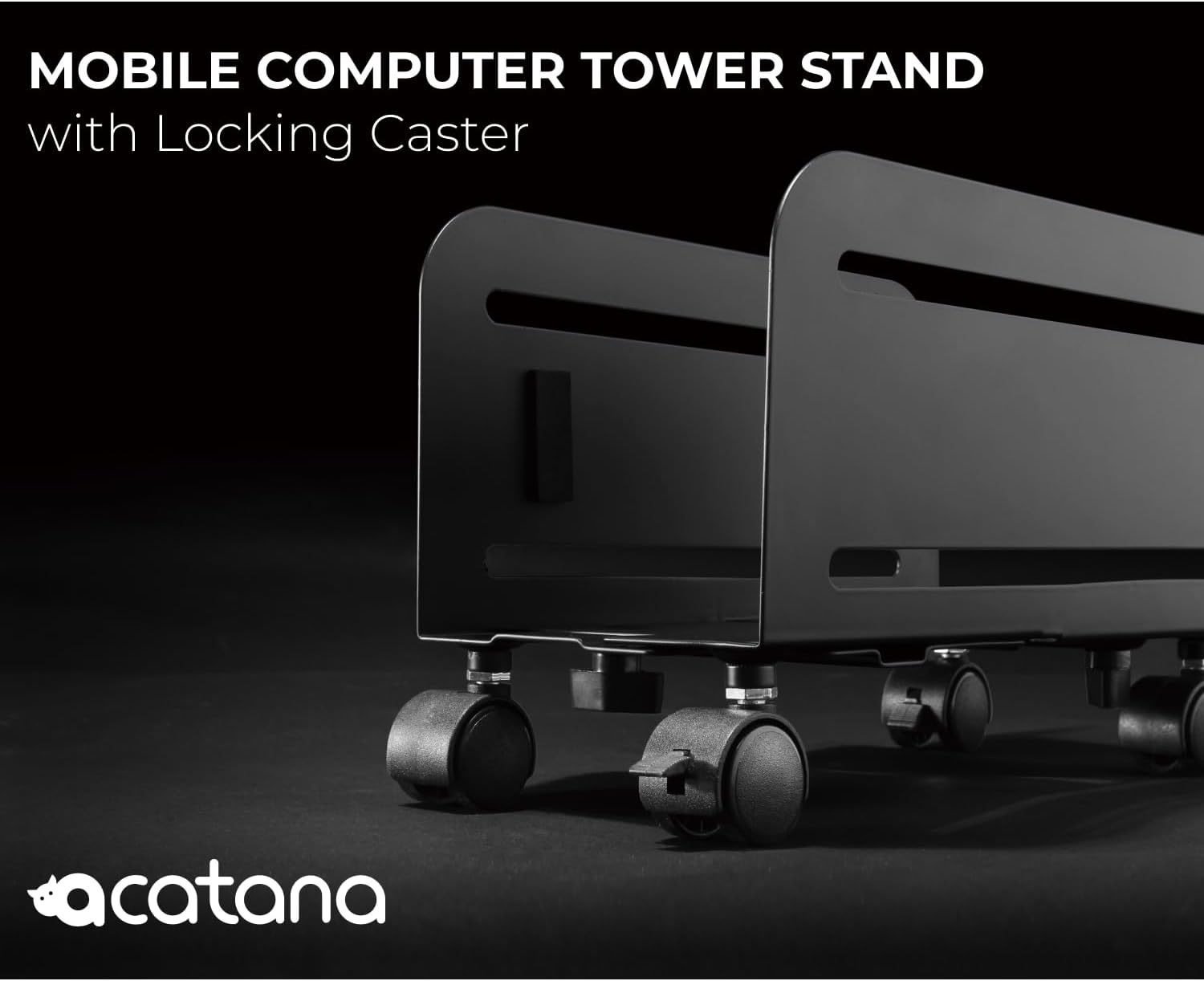 Mobile Computer Tower Rolling Stand PC CPU Case Wheels Holder Cart Desktop ATX Adjustable Caster ACA-CPB-4 image number 5