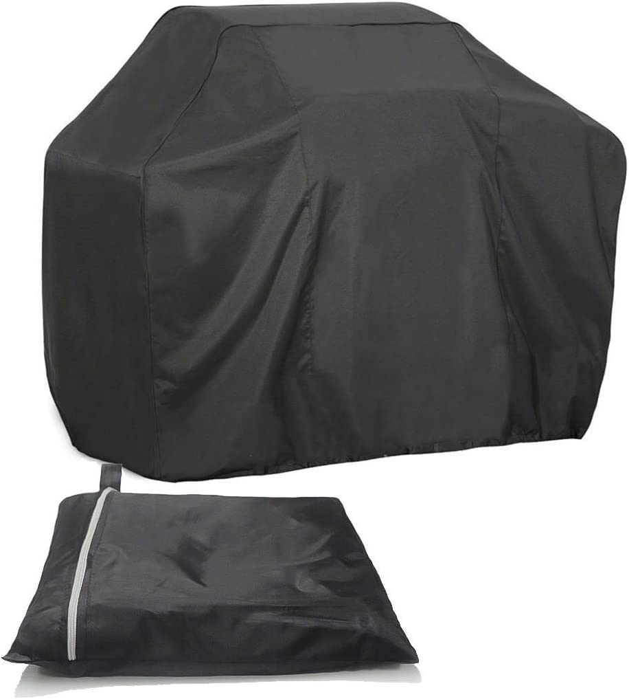 FLR BBQ Grill Cover 74 Inch Black Waterproof Dust-Proof Grill Cover Fading Resistant BBQ Grill Covers for Holland Weber Brinkmann Jenn Air and Char Broil image number 6