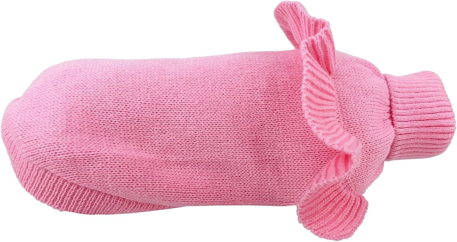 Huskimo Frill Knit Dog Jumper, Bubblegum, 40Cm