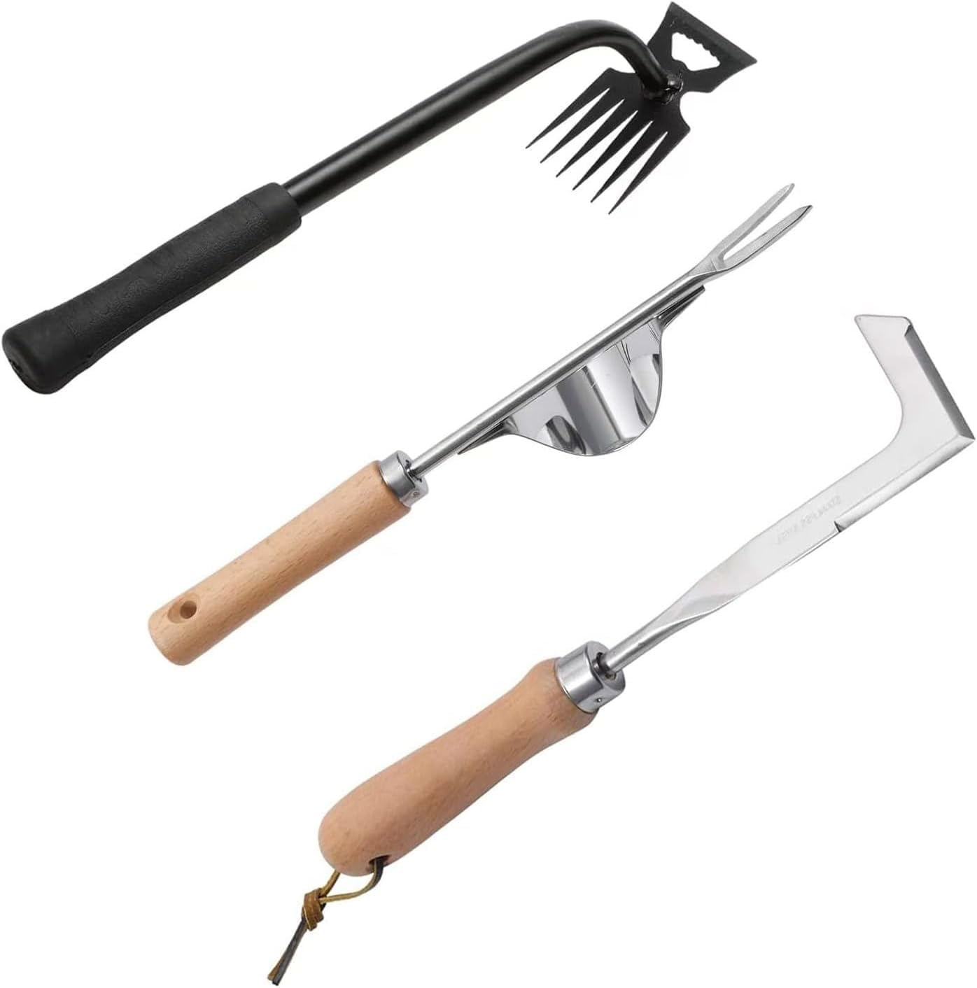 Gardening Hand Weeder Tools, 6 Teeth Uprooting Weeding Tool Multifunctional Manual Hand Weeder for Lawn Garden, Crack Weeder Crevice Weeding Tool, 3 PCS image number 1