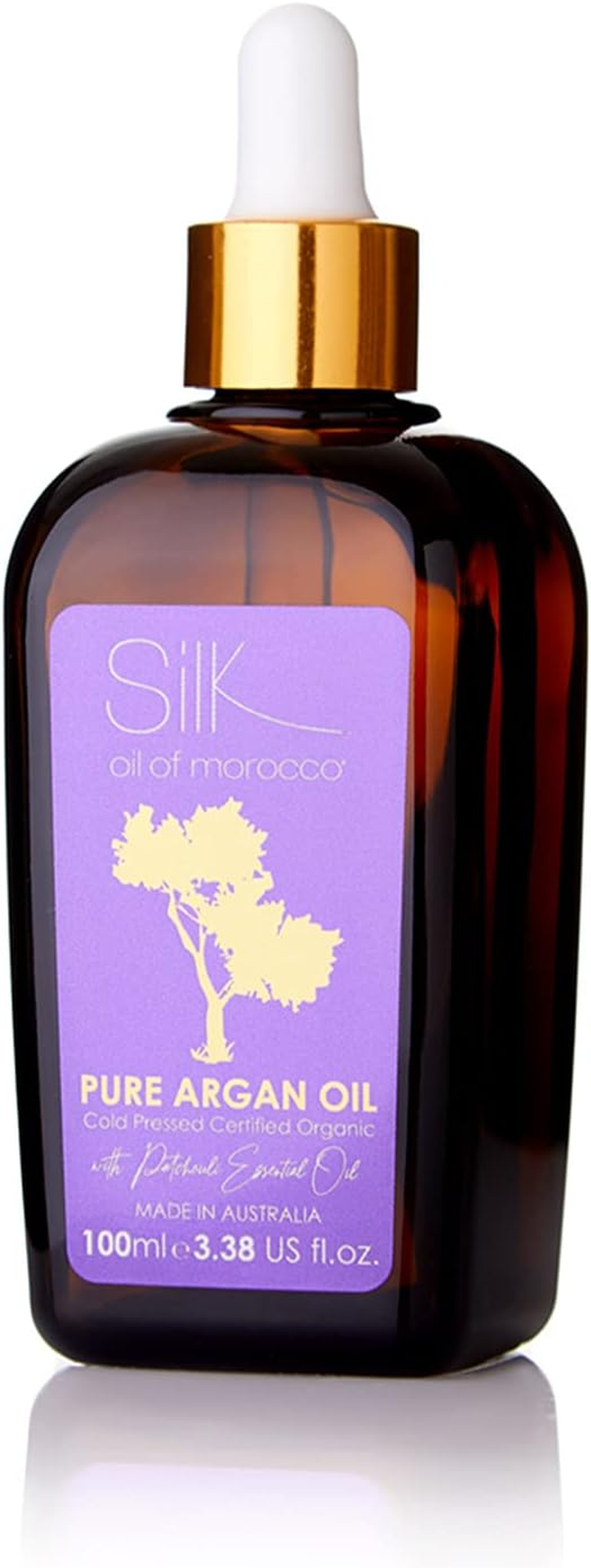 Silk Oil of Morocco Pure Vegan Argan Oil - with Patchouli Essential Oil 100 Ml