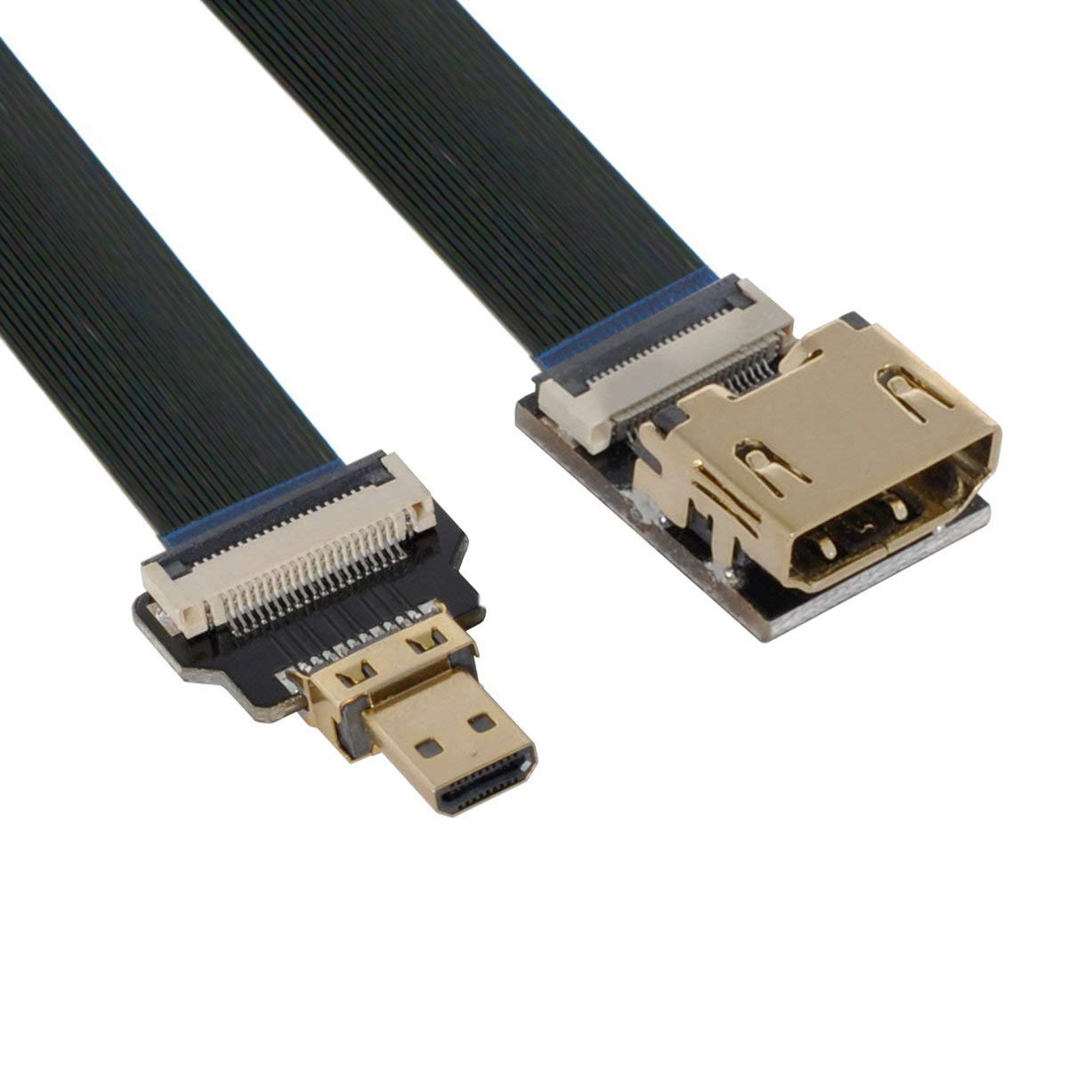 CY 90 Degree down Angled FPV Micro HDMI Male to HDMI Male FPC Flat Cable 50Cm for Multicopter Aerial Photography