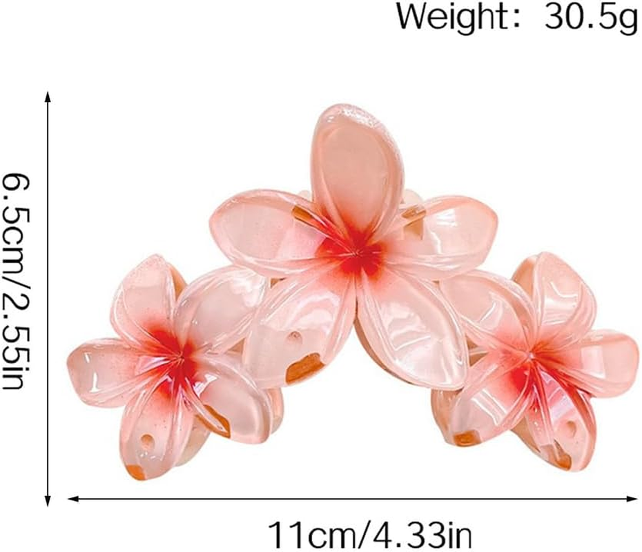 ZSPERKLA Pack of 4 Flower Hair Clips, Cute Acrylic Hair Clips for Women, Non-Slip Large Hair Clips for Thick Thin Hair, Fashionable Hair Accessories for Girls image number 4
