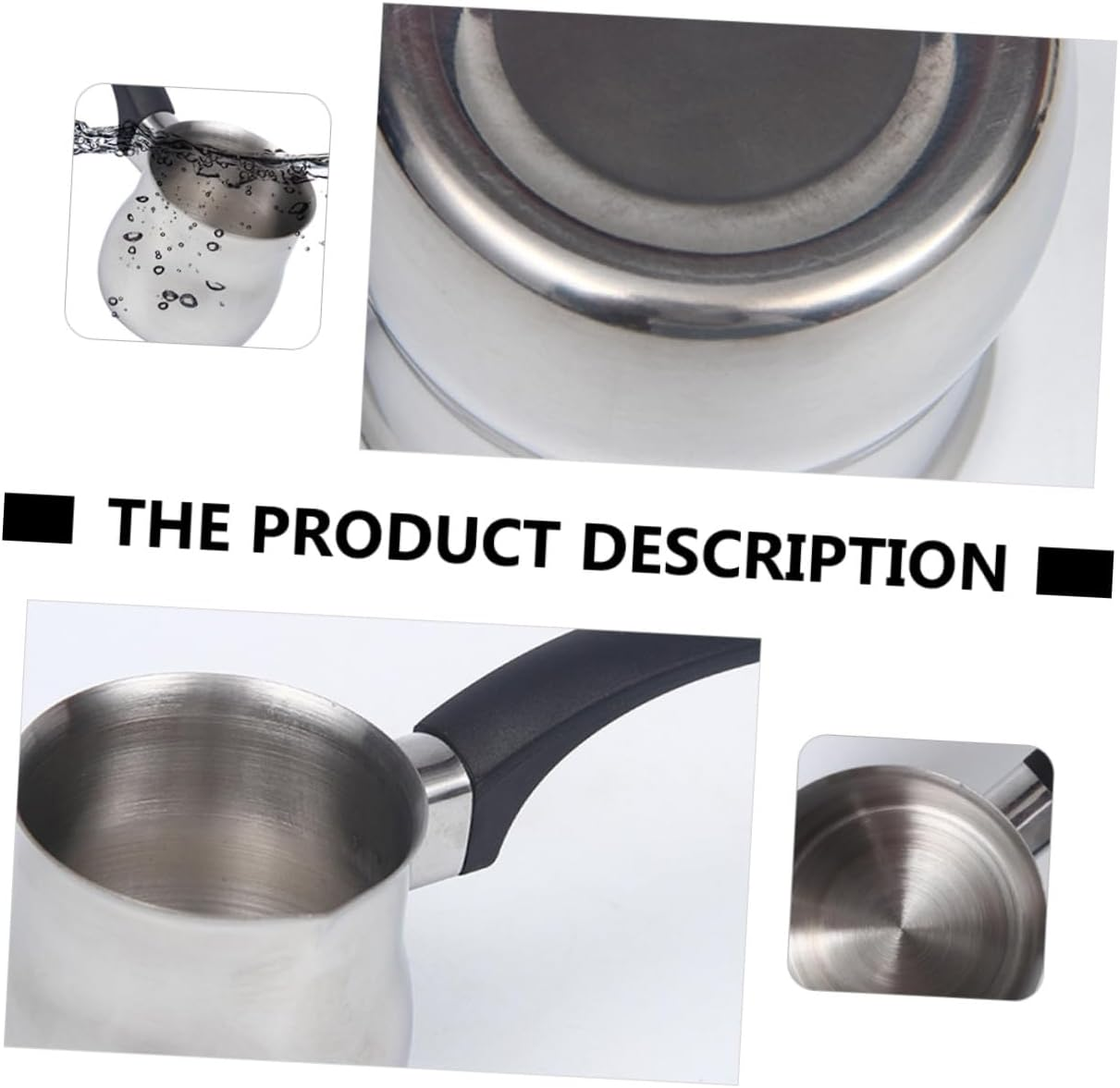 OHPHCALL Stainless Steel Milk Frother Jug with Ergonomic Handle Smooth Polished Espresso Pitcher Cup for Home Coffee Brewing image number 2