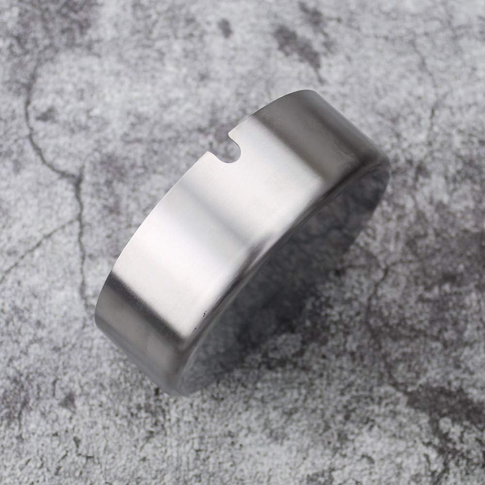 Pack of 4 round Stainless Steel Cigarette Ashtray Set for Outdoor and Home (Medium) image number 4