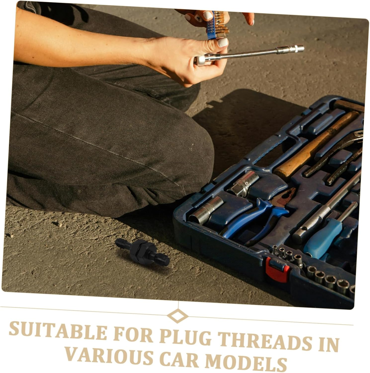 WEKADRIN Spark Thread Repair Tool Spark Tap for Automotive Applications and Fit for Various Vehicles Complete for Thread Repair