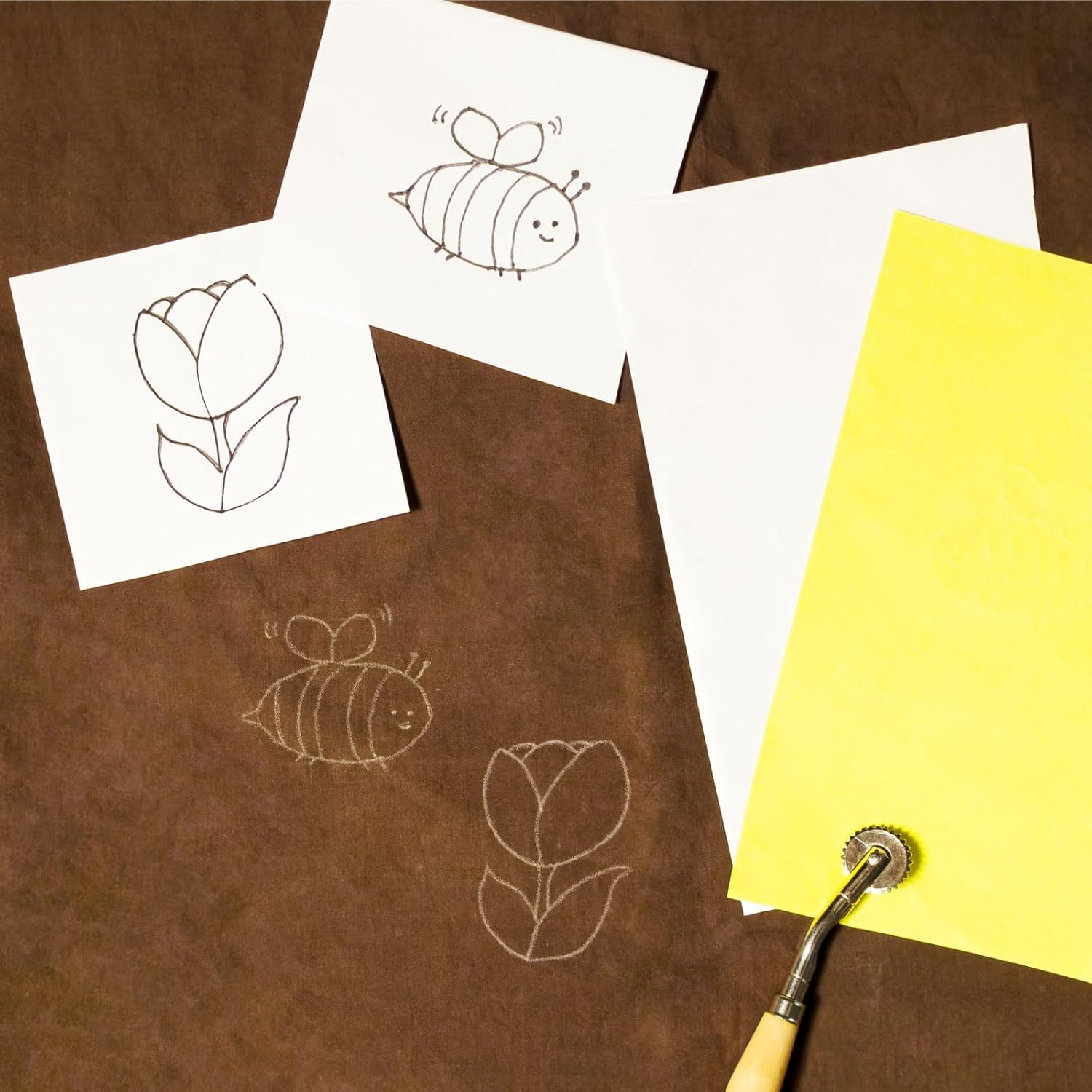 KEARING Tracing Paper for Sewing - Large 82 X 57Cm, 1 X Yellow and 1 White Fabric Tracing Paper for Dressmaking, Embroidery and Crafts, Works with Tracing Wheel image number 5