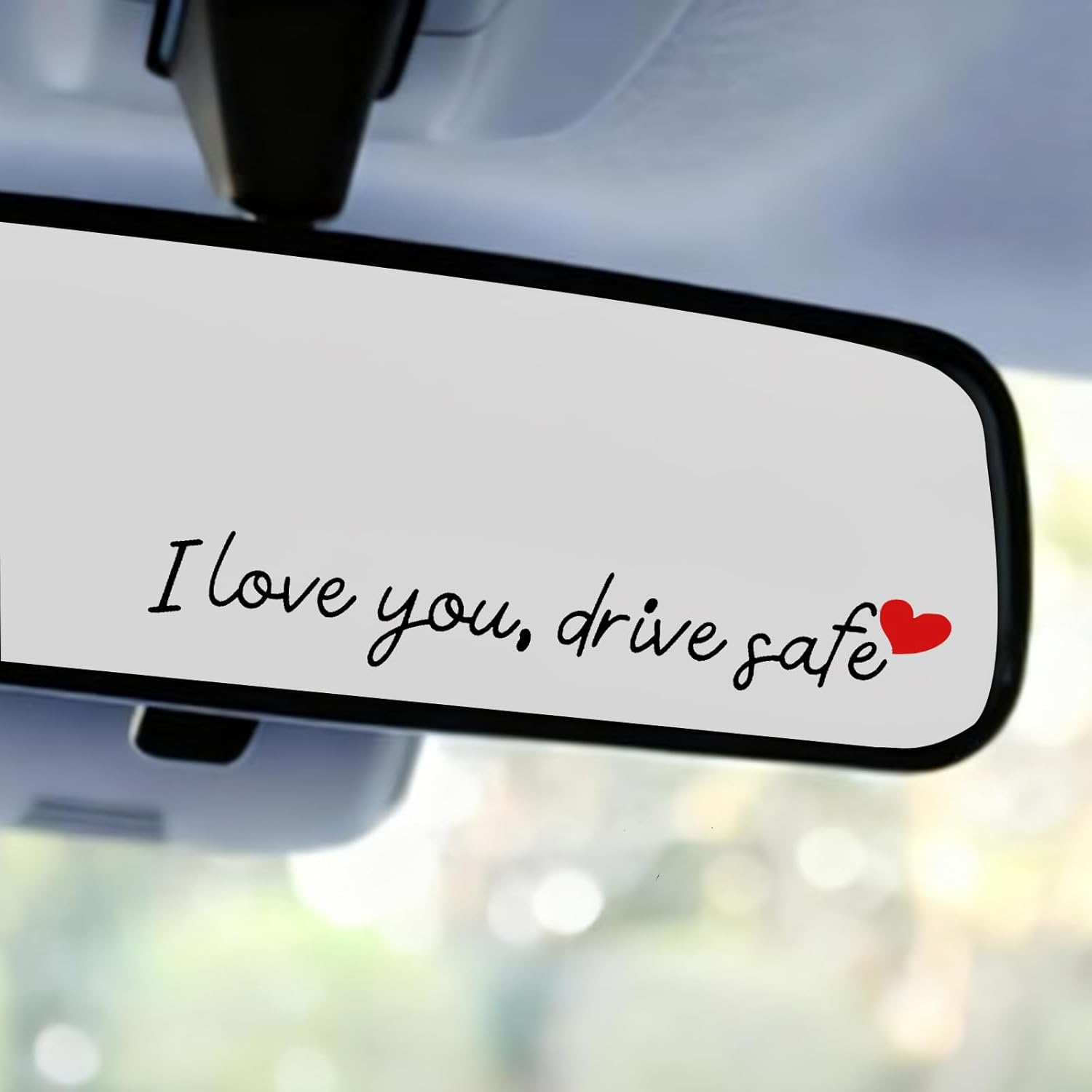 3Pcs I Love You Drive Safe Mirror Sticker, Car Rearview Mirror Decal Safe Driving Stickers Funny Auto Vinyl Window Decals for Men Women (Black)