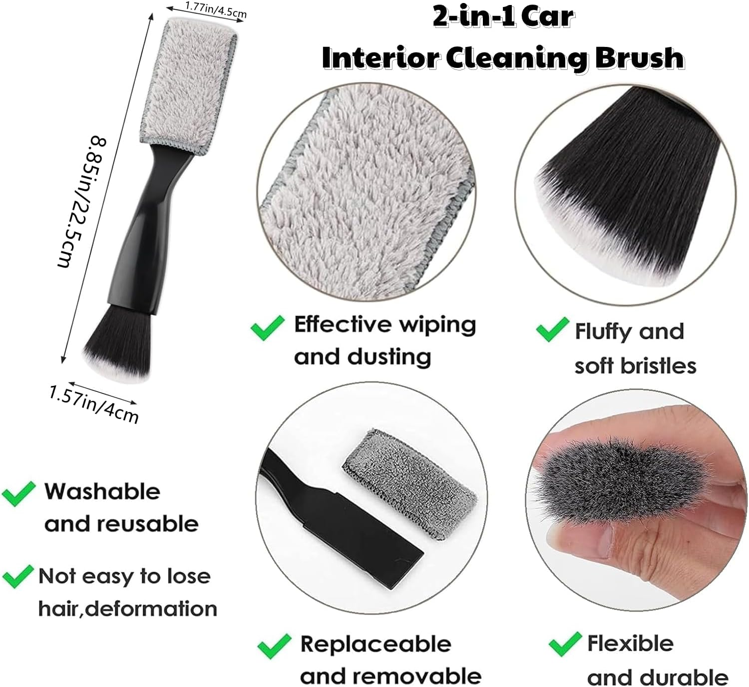 7Pcs Car Detailing Brush Set, Car Interior Detailing Brushes Auto Ultra-Soft Detail Cleaning Brush Dust Removal Brushes Tool for Cleaning Dashboard,Car Interior, Air Conditioner Vents image number 1