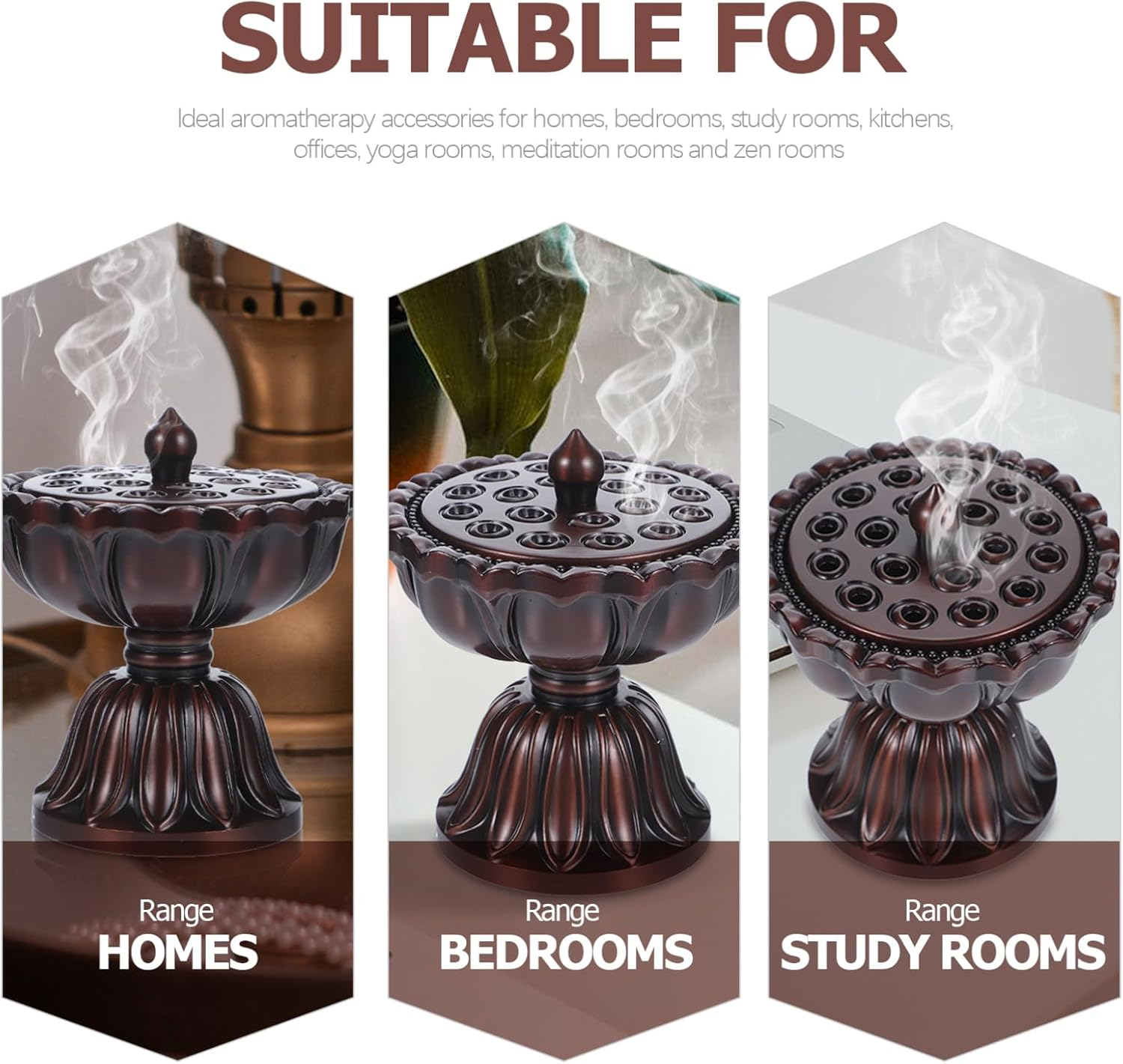 STOBAZA Unique Incense Burner Lotus Shaped Incense Holder Coils Aromatherapy Decor image number 5