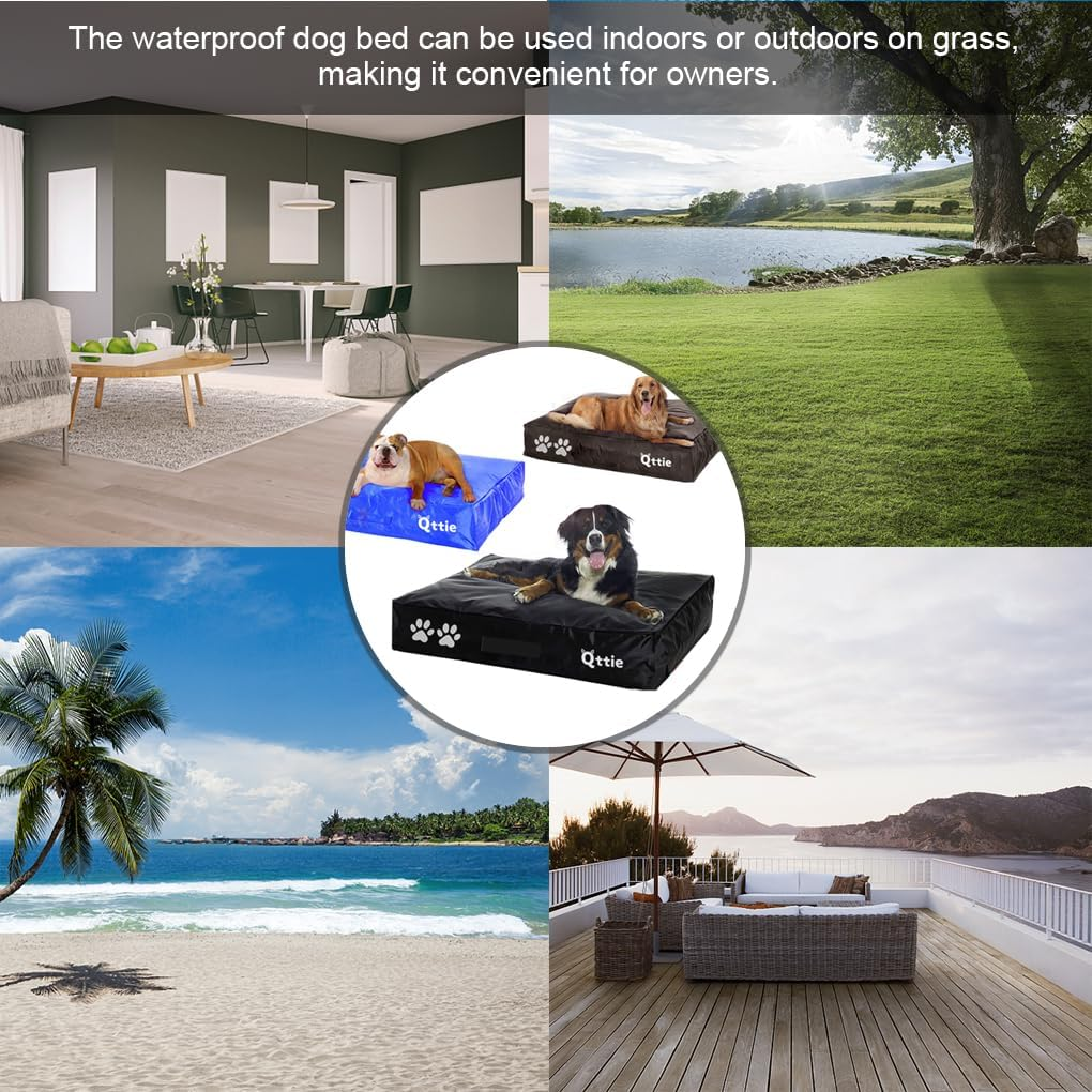 Dog Bean Bag,Dog Bed Waterproof and Removable Washable Cover(No Filler),420D PVC Nylon, Soft Mats Mattress Cushion, Dog Crate Bed for Small/Large Dogs,Calming Dog Bed Covers 70X100CM Light Blue image number 4