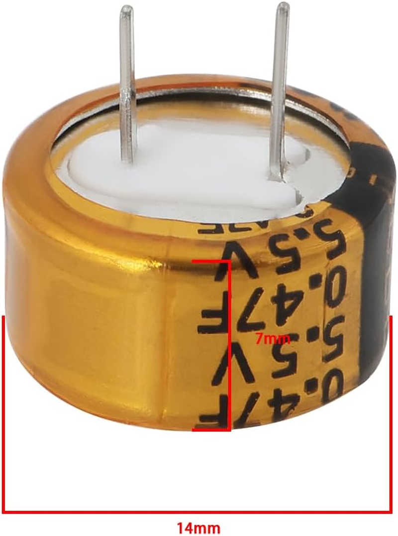 Emsea 4Pcs 0.47F 5.5V Super Capacitor Type C Button Capacitor 14 X 7Mm Capacitor for Car Recorders Smart Instruments Vacuum Switches image number 2