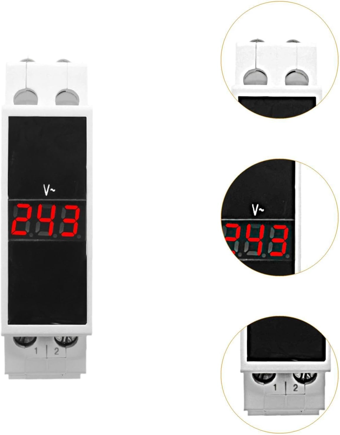 TENOL Din Rail Digital Display Voltmeter Modular Voltmeter Easy to Install AC Voltage Meter