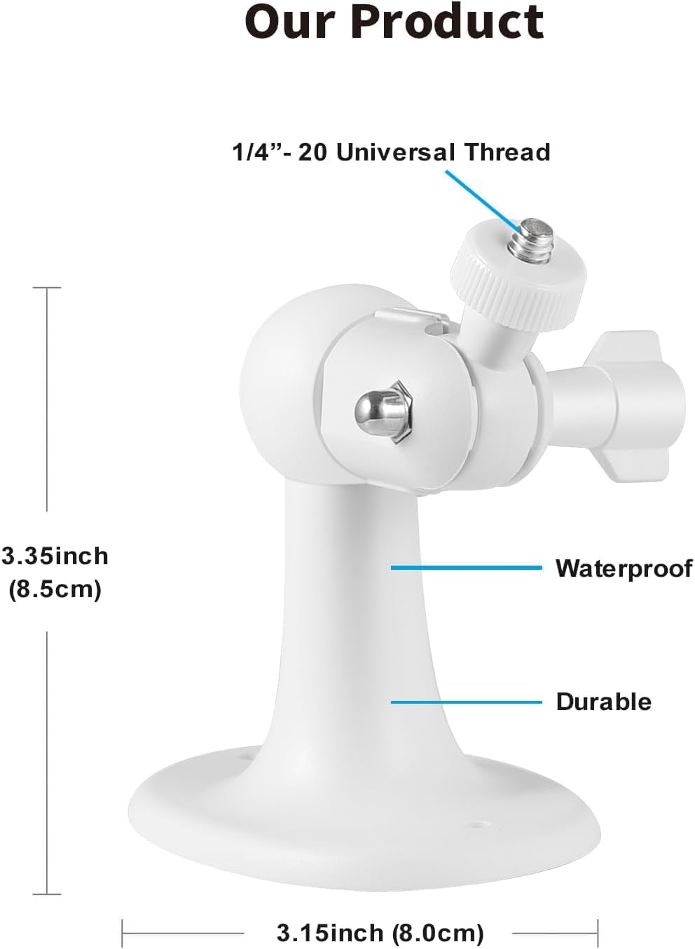 1Pack Wall Mount Compatible with Eufycam 2C/2C Pro, 2/2 Pro, 3C/S300, 3/S330, Also for Solocam S220/C210, Adjustable Camera Mount Brackets for Eufy Camera Indoor/Outdoor image number 1