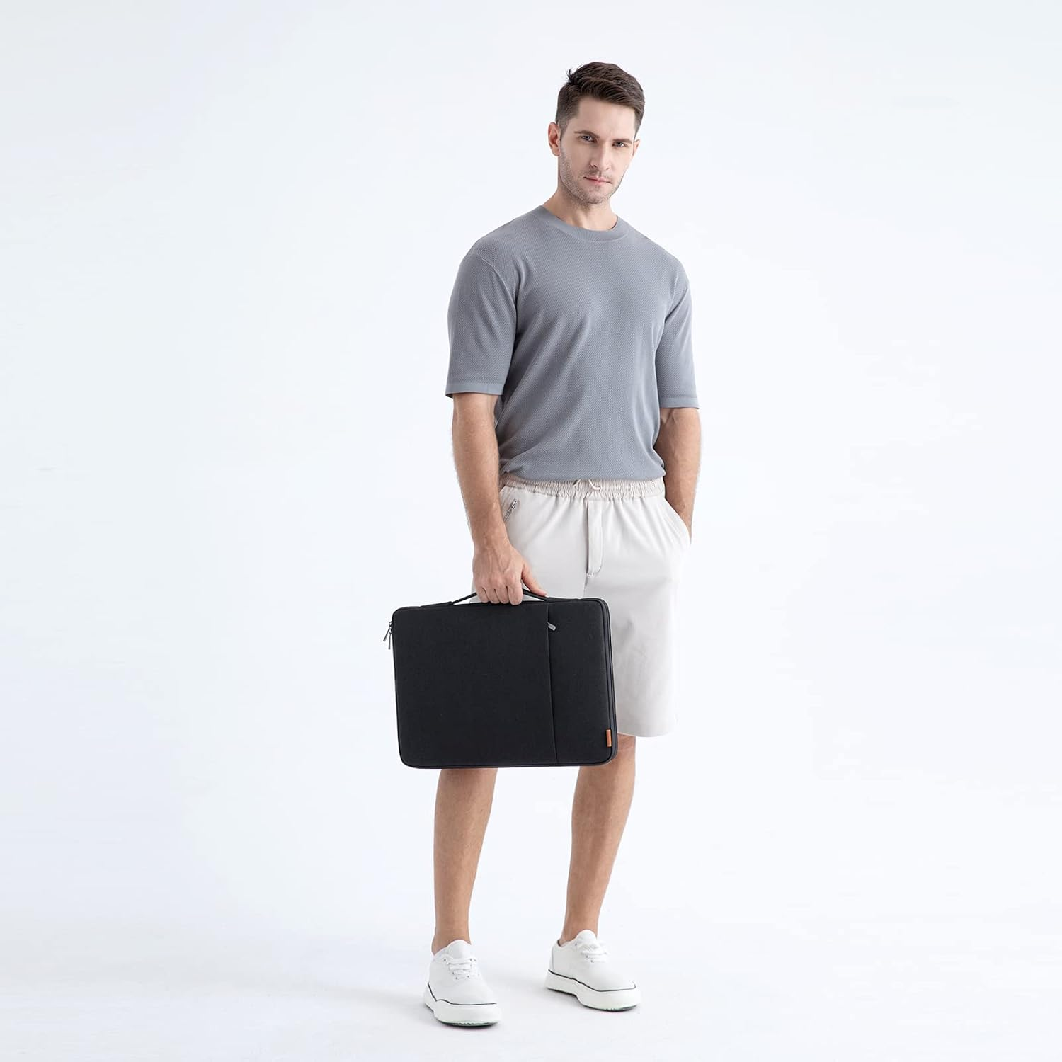 DOMISO 16 Inch Laptop Sleeve Case Water Resistant Shockproof Protective Computer Bag for 16" Dell/Hp Pavilion Envy/Thinkpad Ideapad/Asus Vivobook,Black image number 3