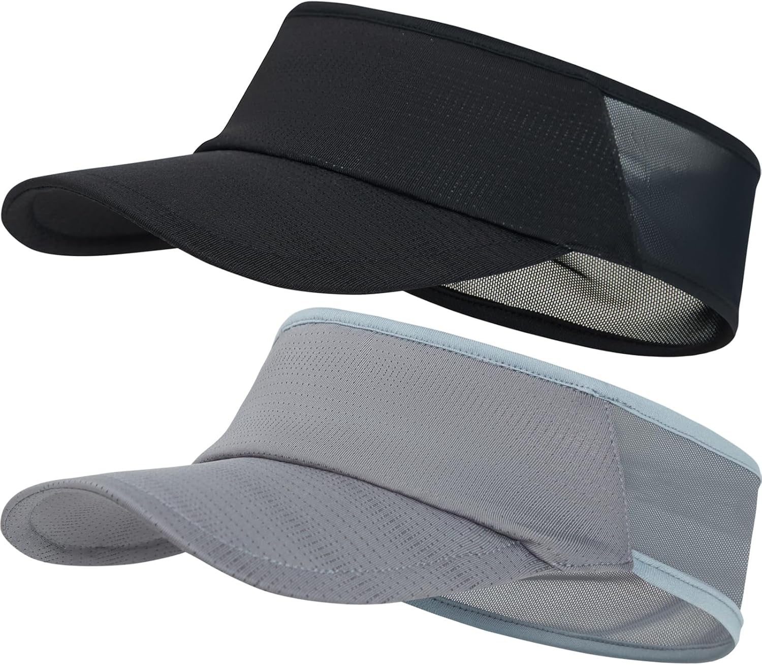 Dumrotite Sports Sun Visor Women Men, Cooling Stretchy Visor Hats Summer Packable Ponytail Sun Hat for Running, Golf, Tennis