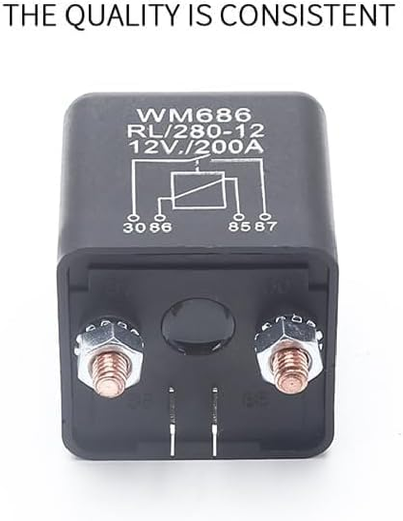 Battery Isolating Relay 12V/200A 4 Pin Split Charge Relay Switch for Car Rental Caravan Electric Motorcycle Car Relay Heavy Vehicle Truck image number 2