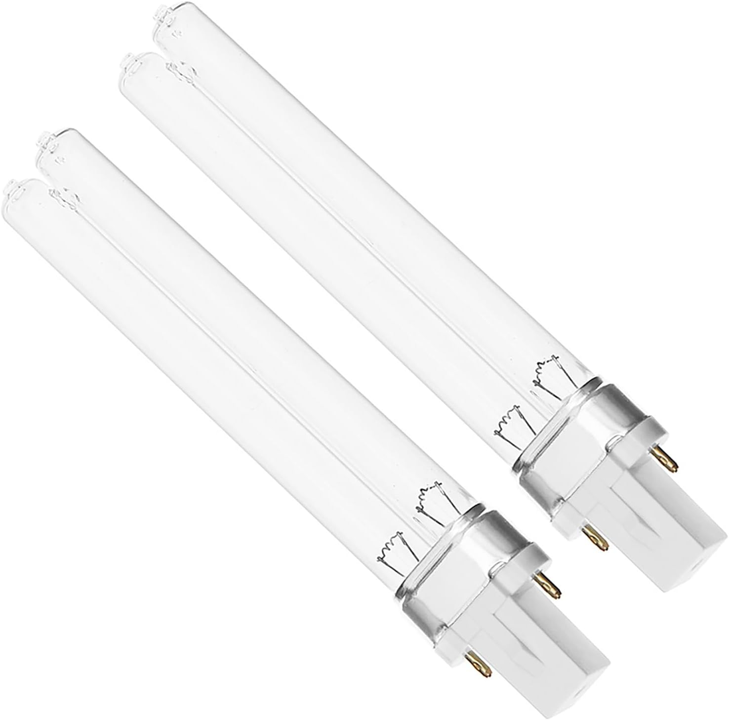 2 Pack UV Aquarium Light Bulbs 9W Lamp Base Fish Tank LED H-Shape Tube G23/2G7 2 Pin Base UV Purifier Bulbs Pond Lights UV Replacement Light Bulbs for Water Air Purification or Aquarium Fish Tank image number 6