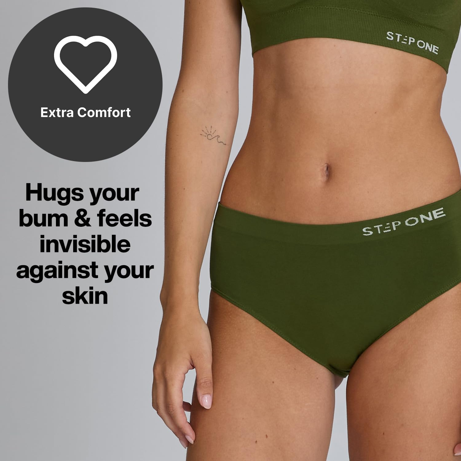 STEP ONE Smoothfit Bikini Brief. Ultra-Soft, Breathable Bamboo Moisture Wicking Underwear Women, Hypoallergenic Womens Underwear for Sensitive Skin, Moderate Coverage image number 2