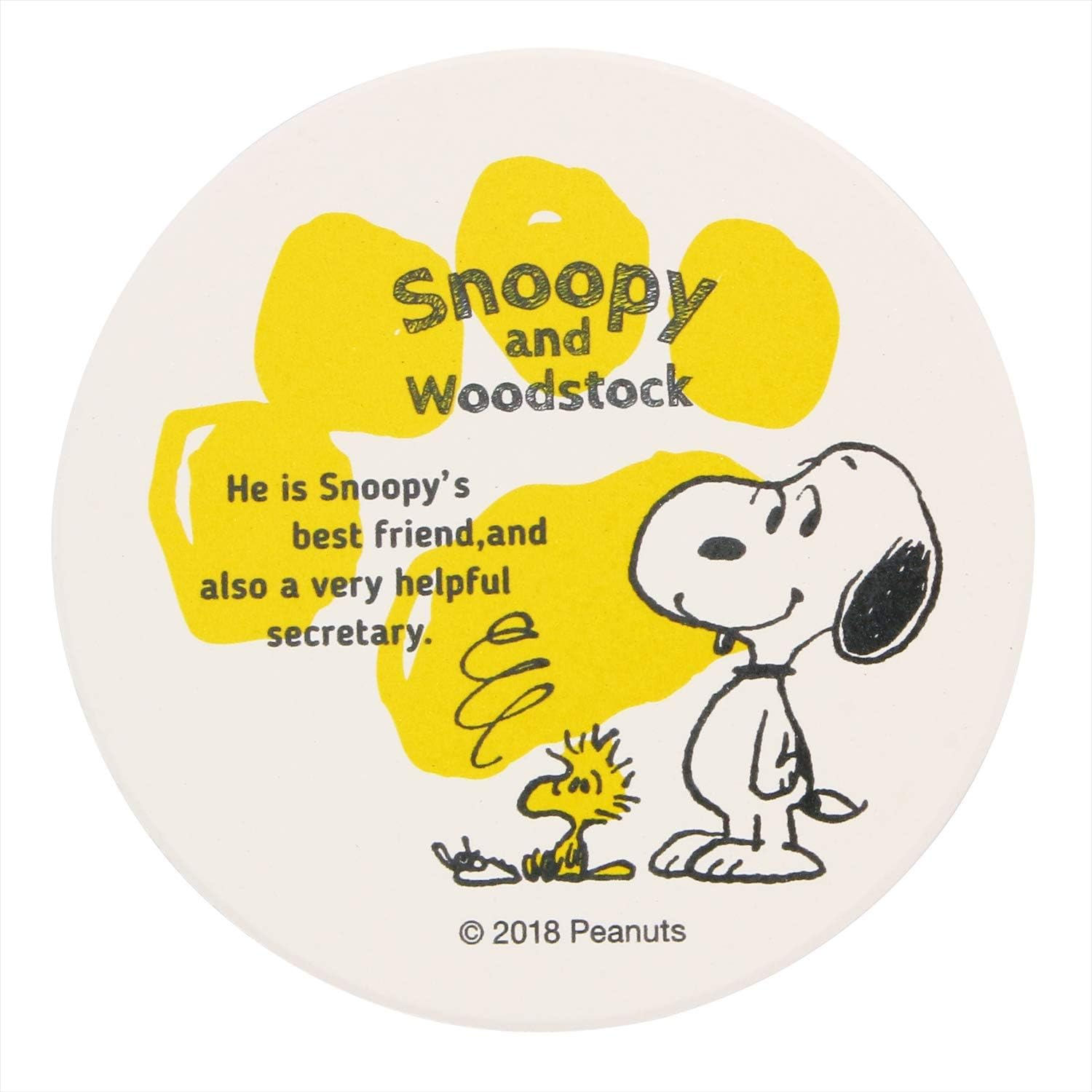 Peanuts 493507 Snoopy & Woodstock Absorbent Coaster image number 1