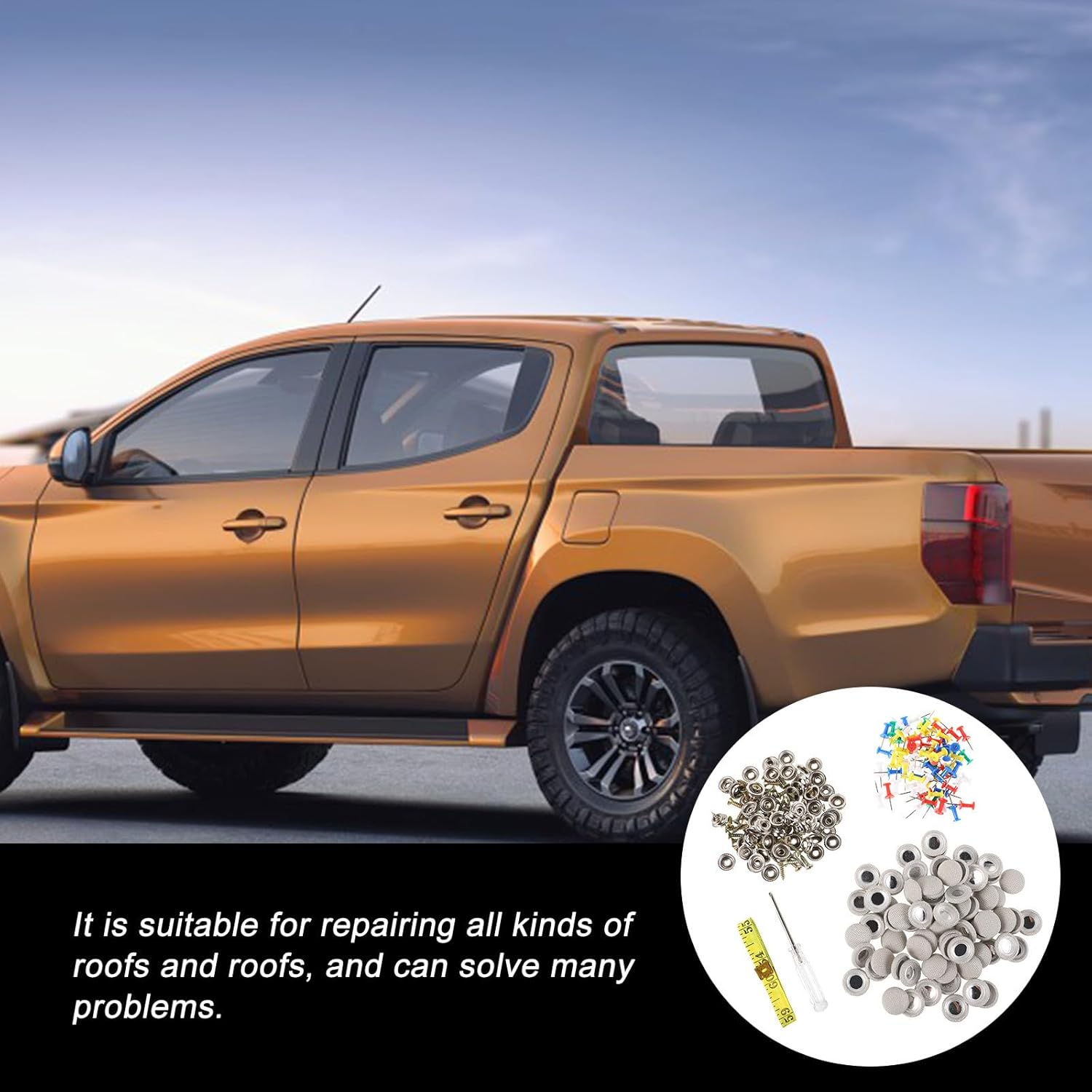 Alipis 70PCS Car Ceiling Fabric Repair Kit with Gray Plaid Headliner Clips, Car Roof Liner Fixing Pins for Interior Headliner Replacement and Auto Roof Lining Repair in Vehicles image number 6