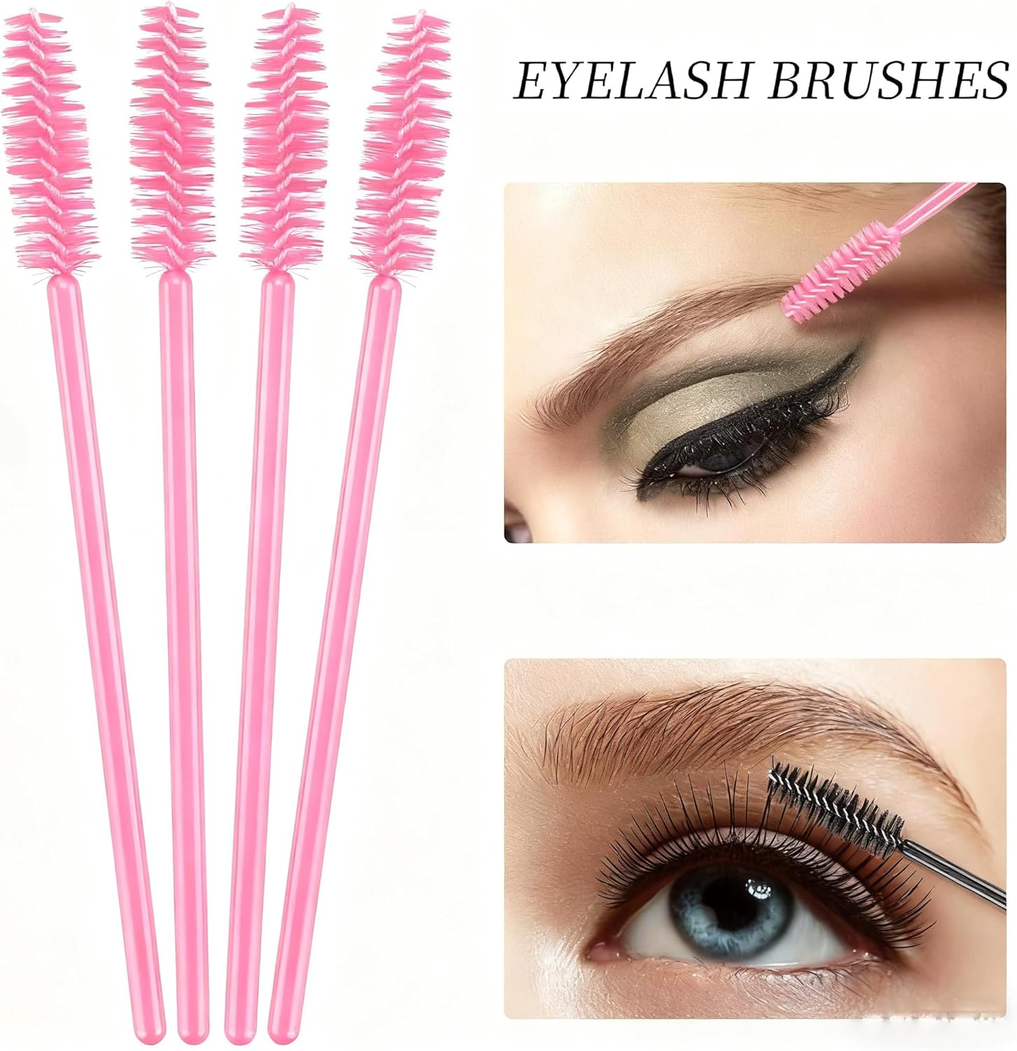 Pack of 400 Eyelash Brushes, Betterjonny Mascara Wands, Eyelash Brush, Mascara Brush for Eyelash Extension, Eyelash Brush for Beauty Salon and Home Use (Rose) image number 2