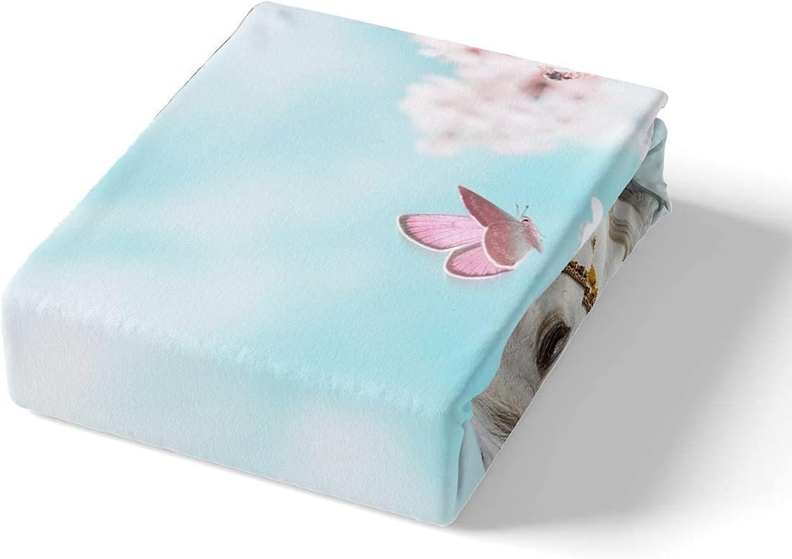 White Horse Print Duvet Cover Set Wild Animal Themed Bedding Set Butterfly Flower Print Bedding Set 135 X 200 Cm for Children Boys Girls Microfibre Nature Themed Room Decoration image number 6