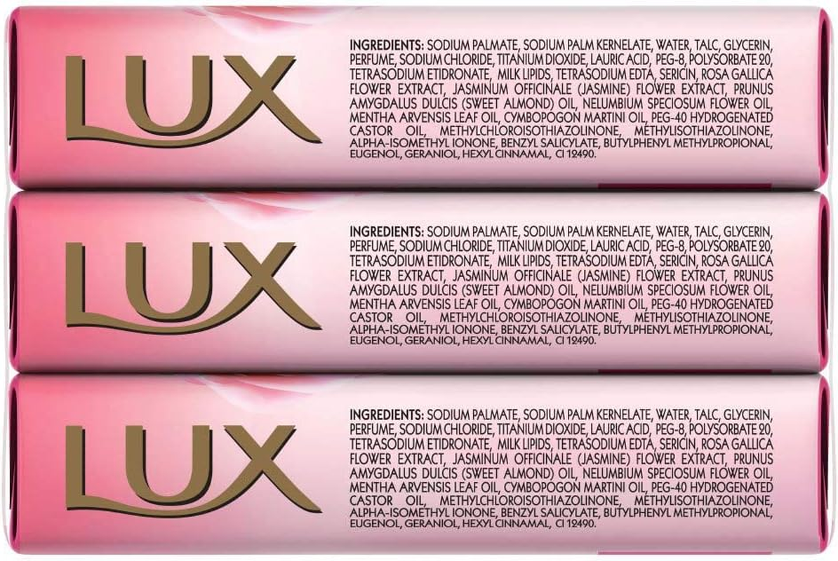 Lux Lux Soft Touch French Rose & Almond Oil Soap Bar, 100G (Pack of 3) image number 4